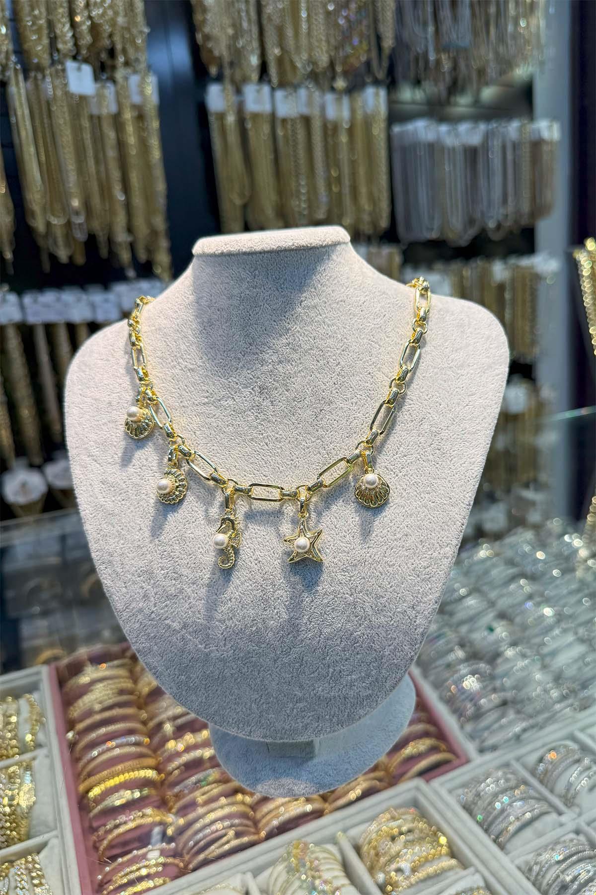 14 K Yeşil Altın Renk Vip Kolye 