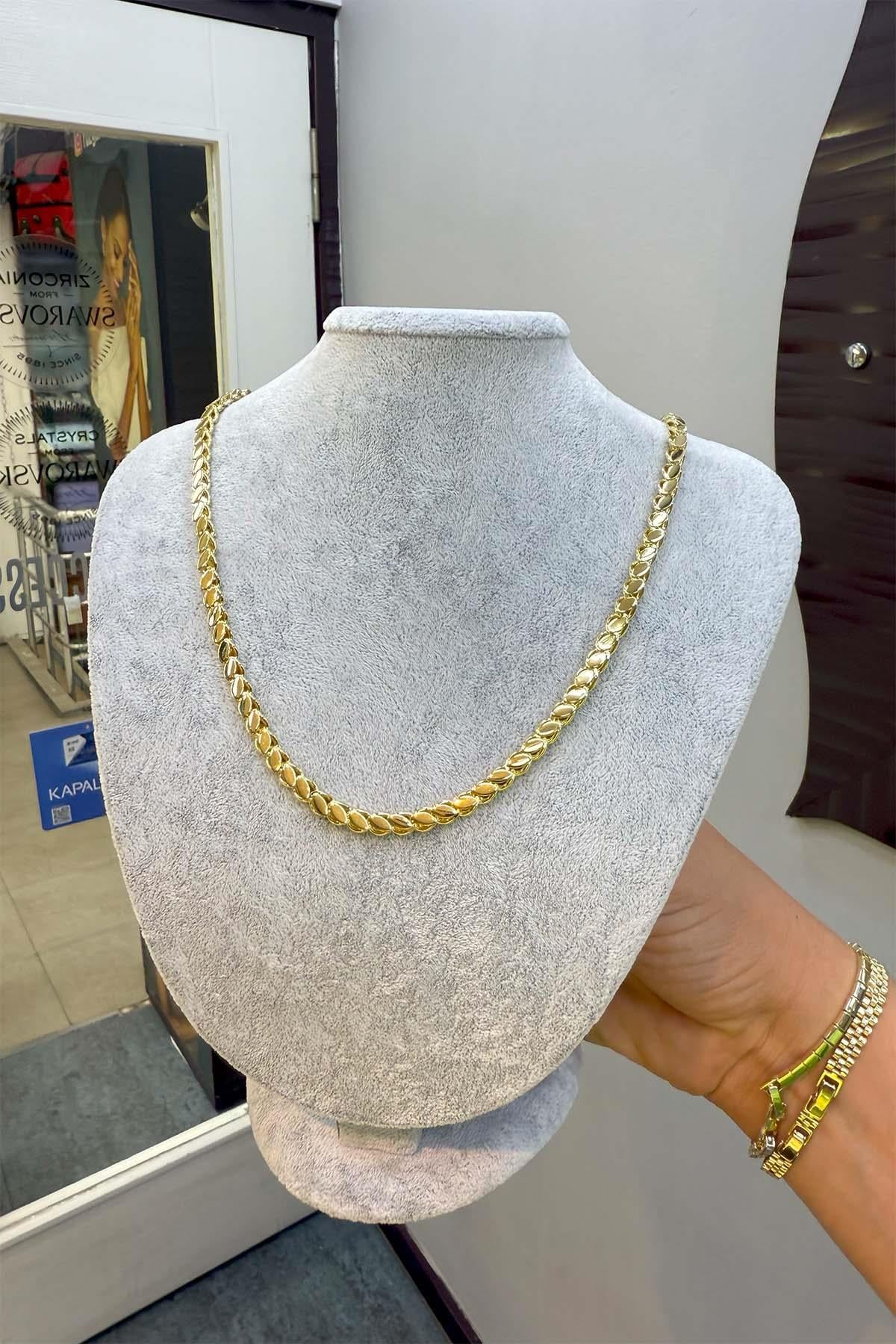 14 K Yeşil Altın Renk Vip Kolye 