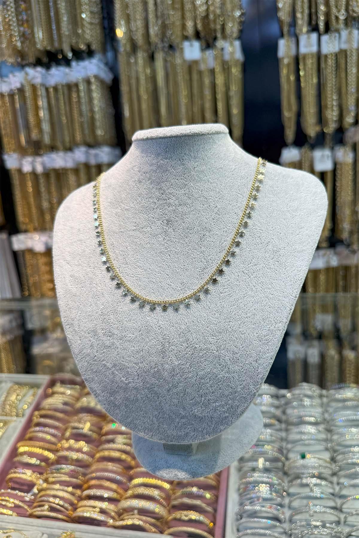 14 K Yeşil Altın Renk Vip Kolye