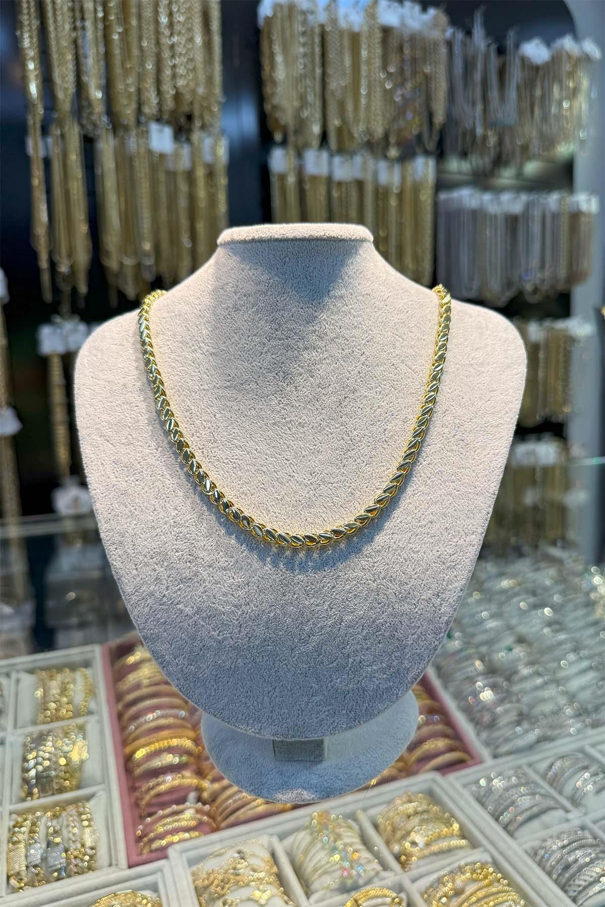 14 K Yeşil Altın Renk Vip Kolye 