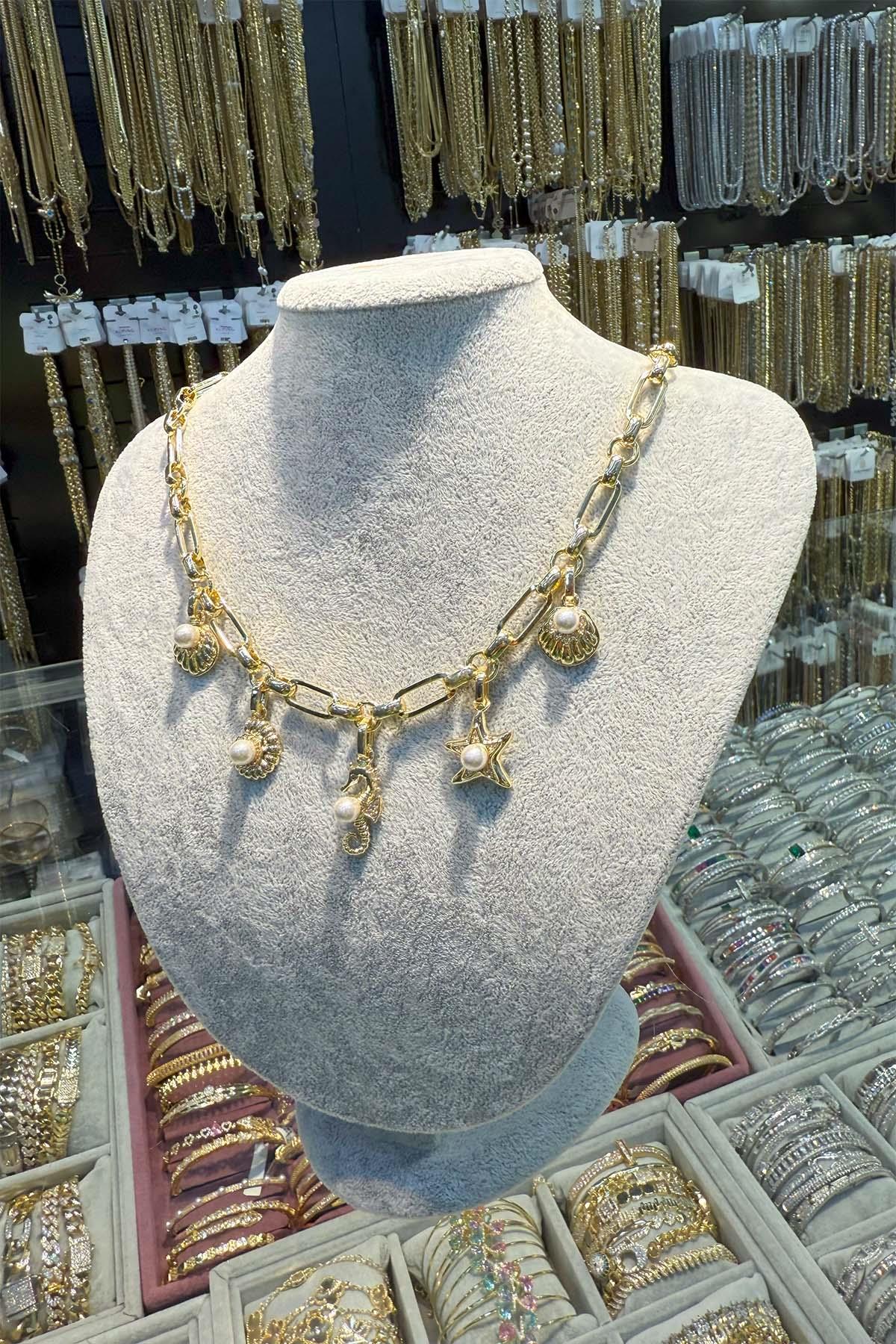 14 K Yeşil Altın Renk Vip Kolye 