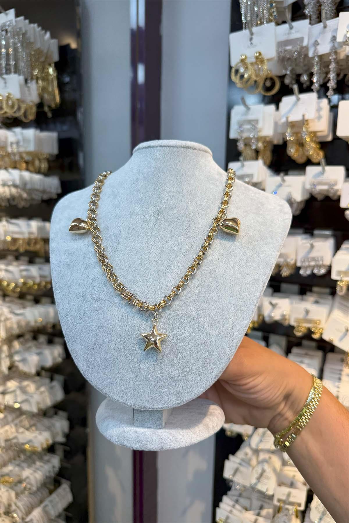 14 K Yeşil Altın Renk Vip Kolye
