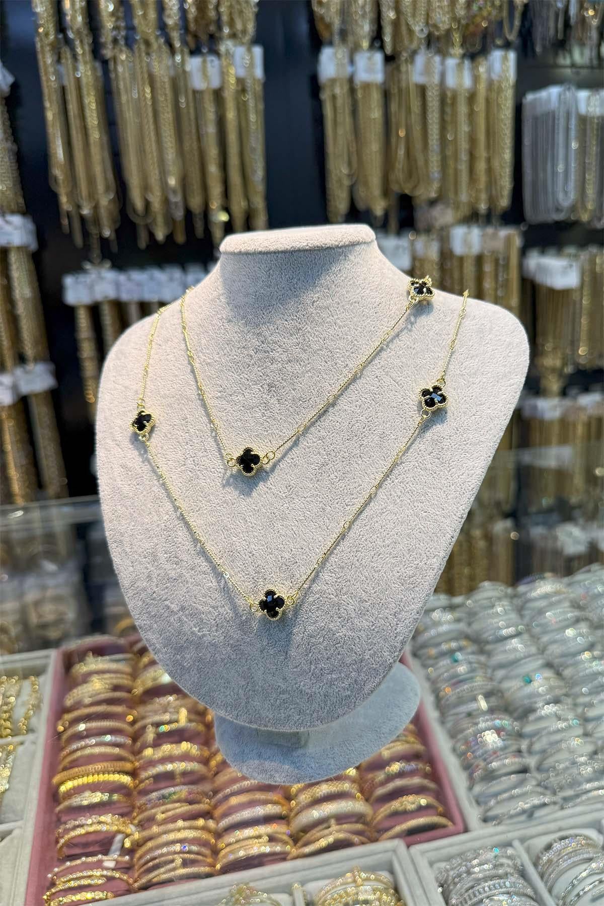 14 K Yeşil Altın Renk Vip Kolye