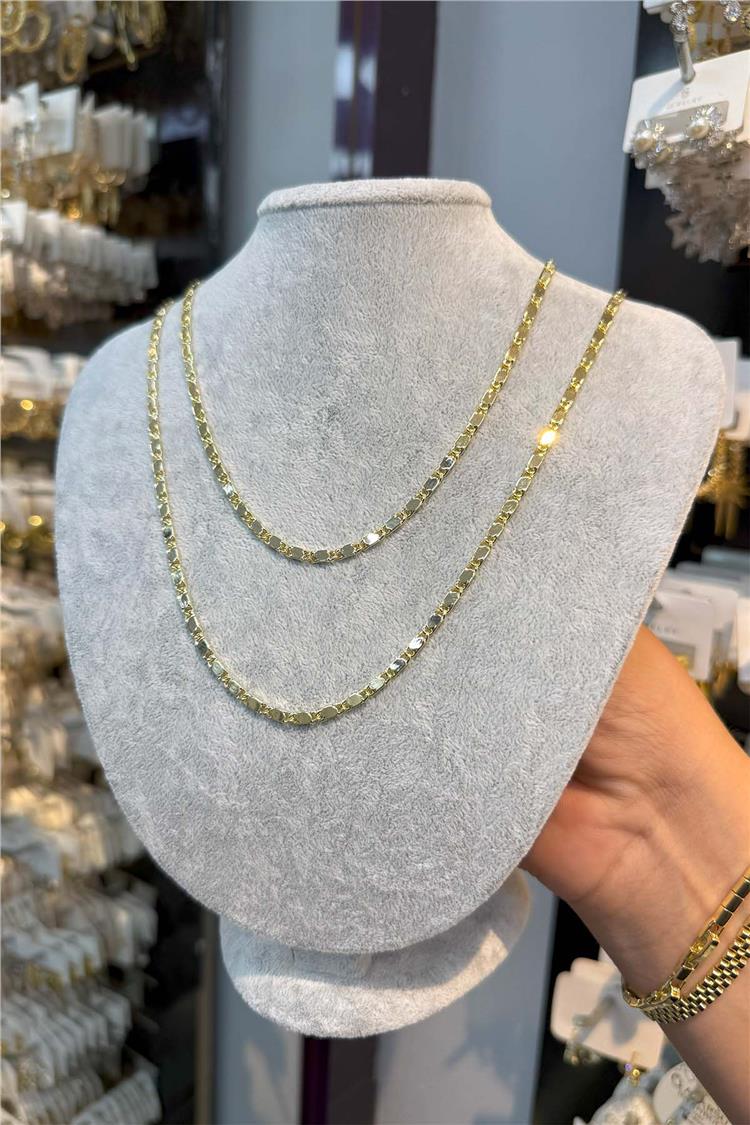 14 K Yeşil Altın Renk Vip Kolye
