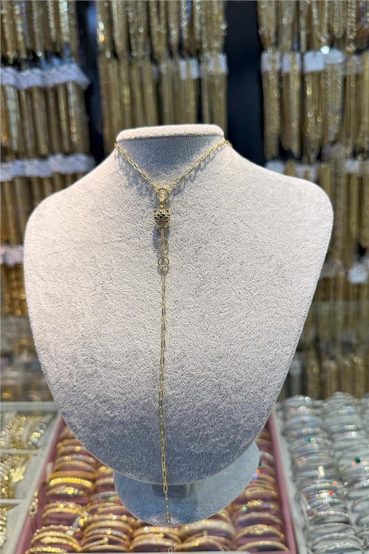14 K Yeşil Altın Renk Vip Kolye