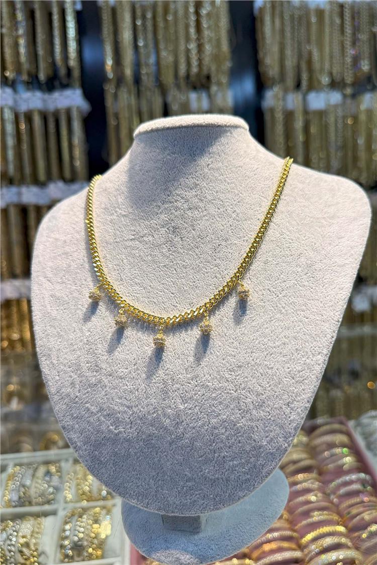 14 K Yeşil Altın Renk Vip Kolye