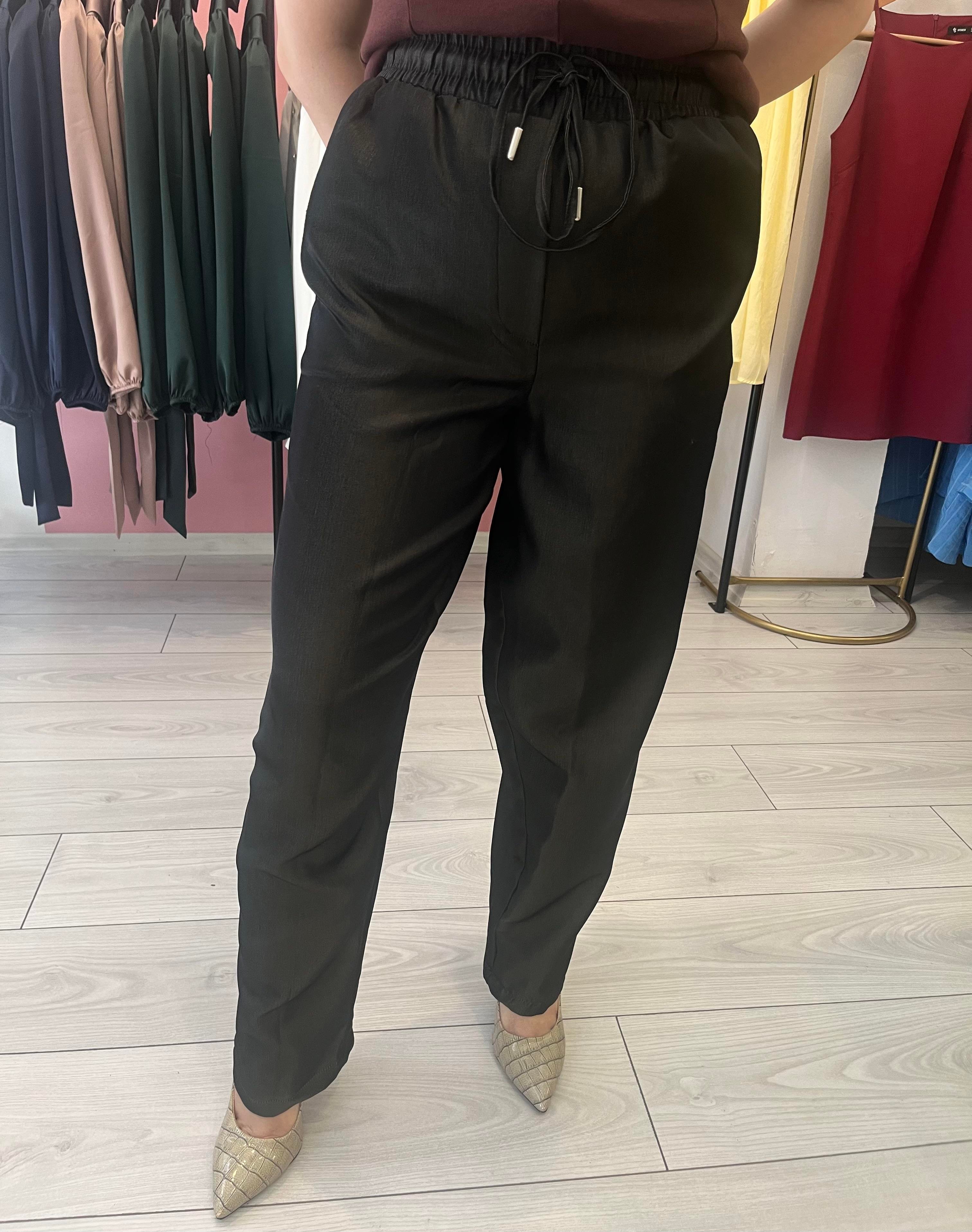 Beli Lastikli Saten Pantolon