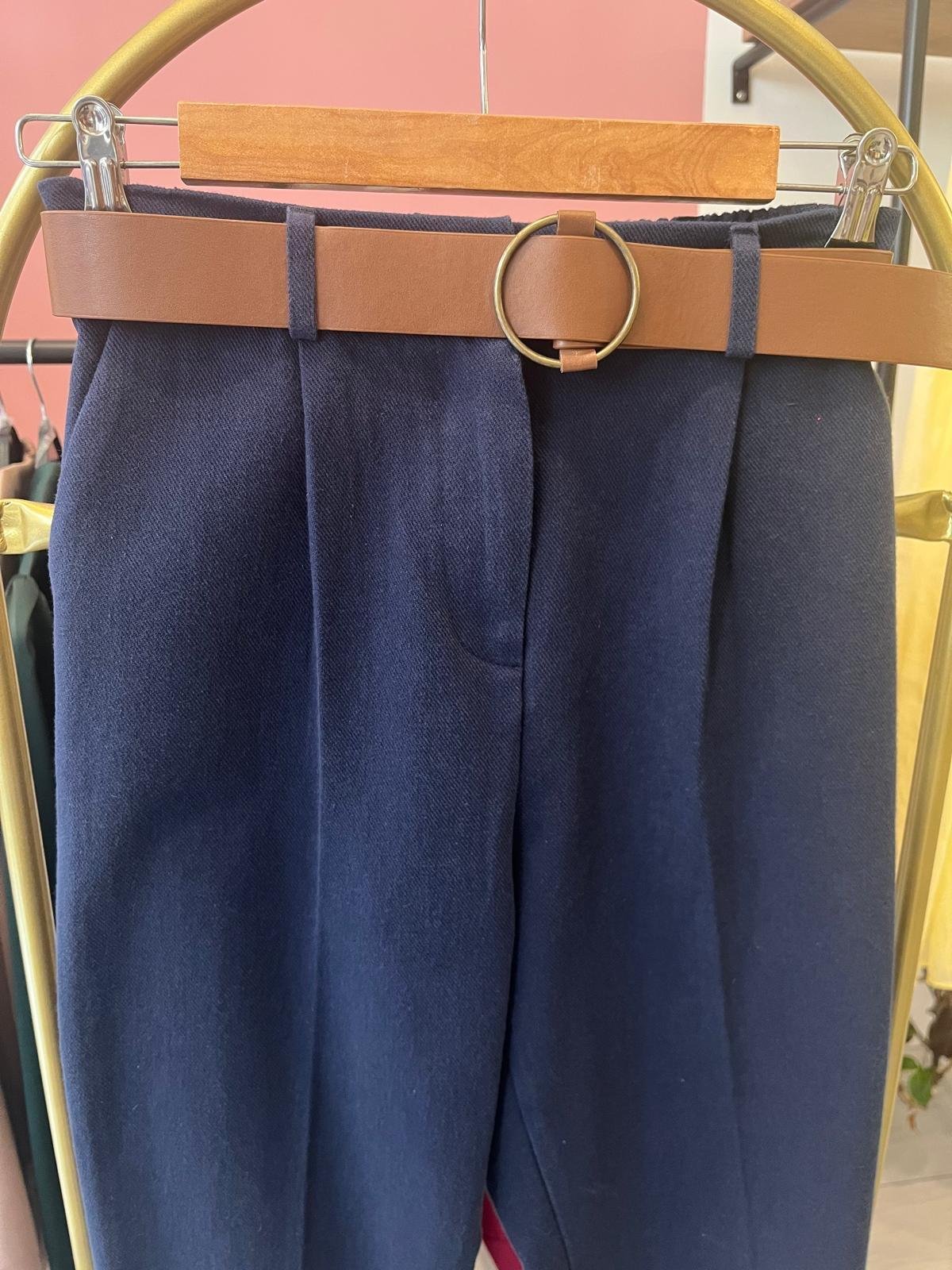 Kemerli Keten Pantolon