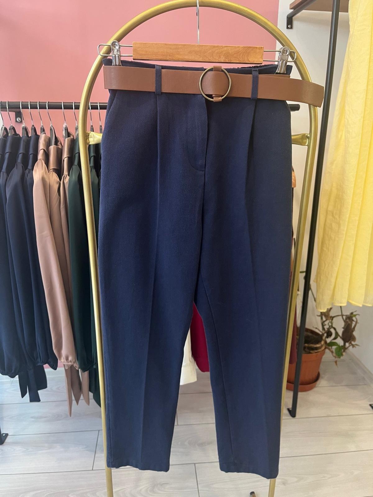Kemerli Keten Pantolon