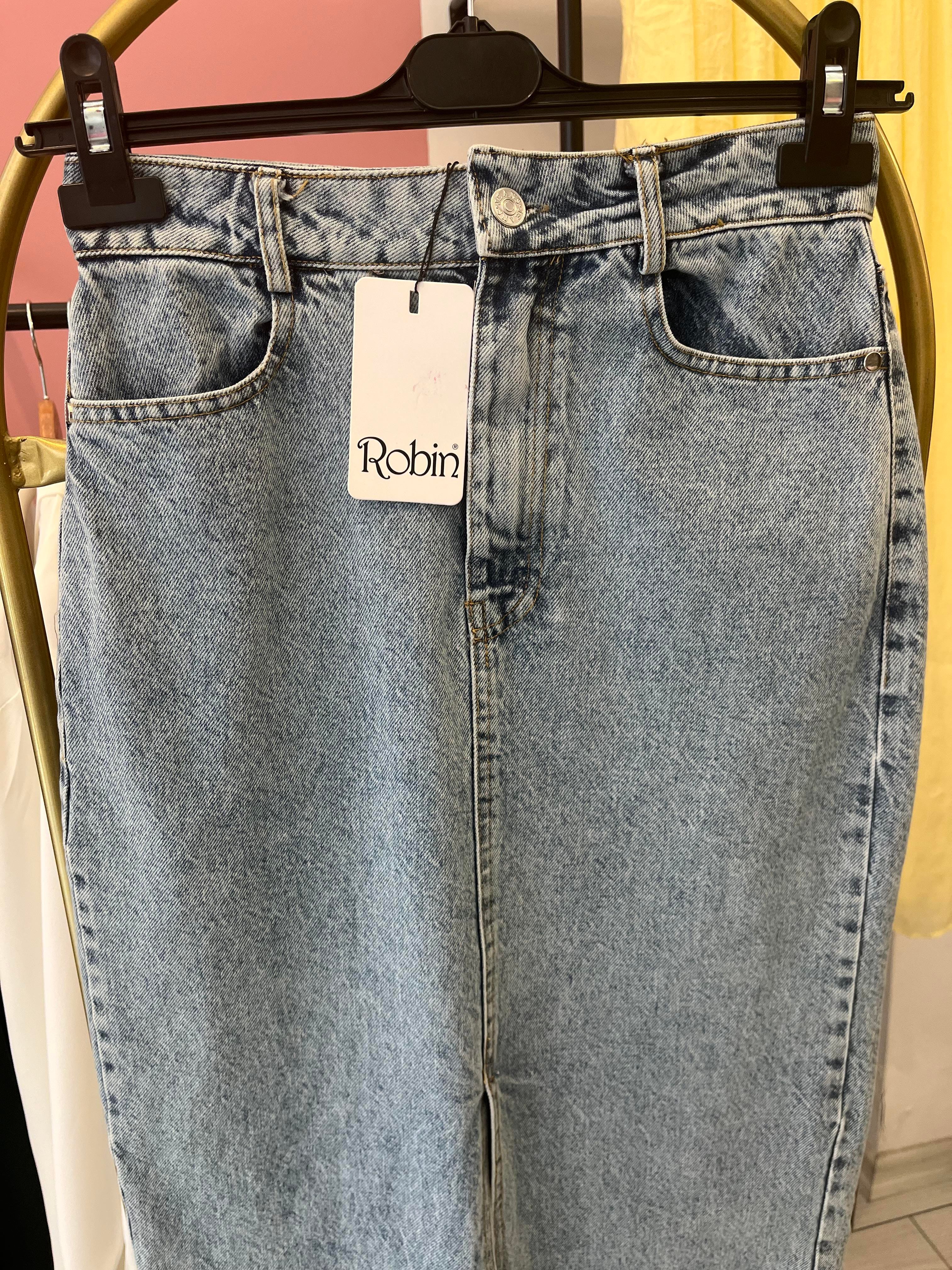 Robin Önden Yırtmaçlı Midi Boy Kot Kalem Etek