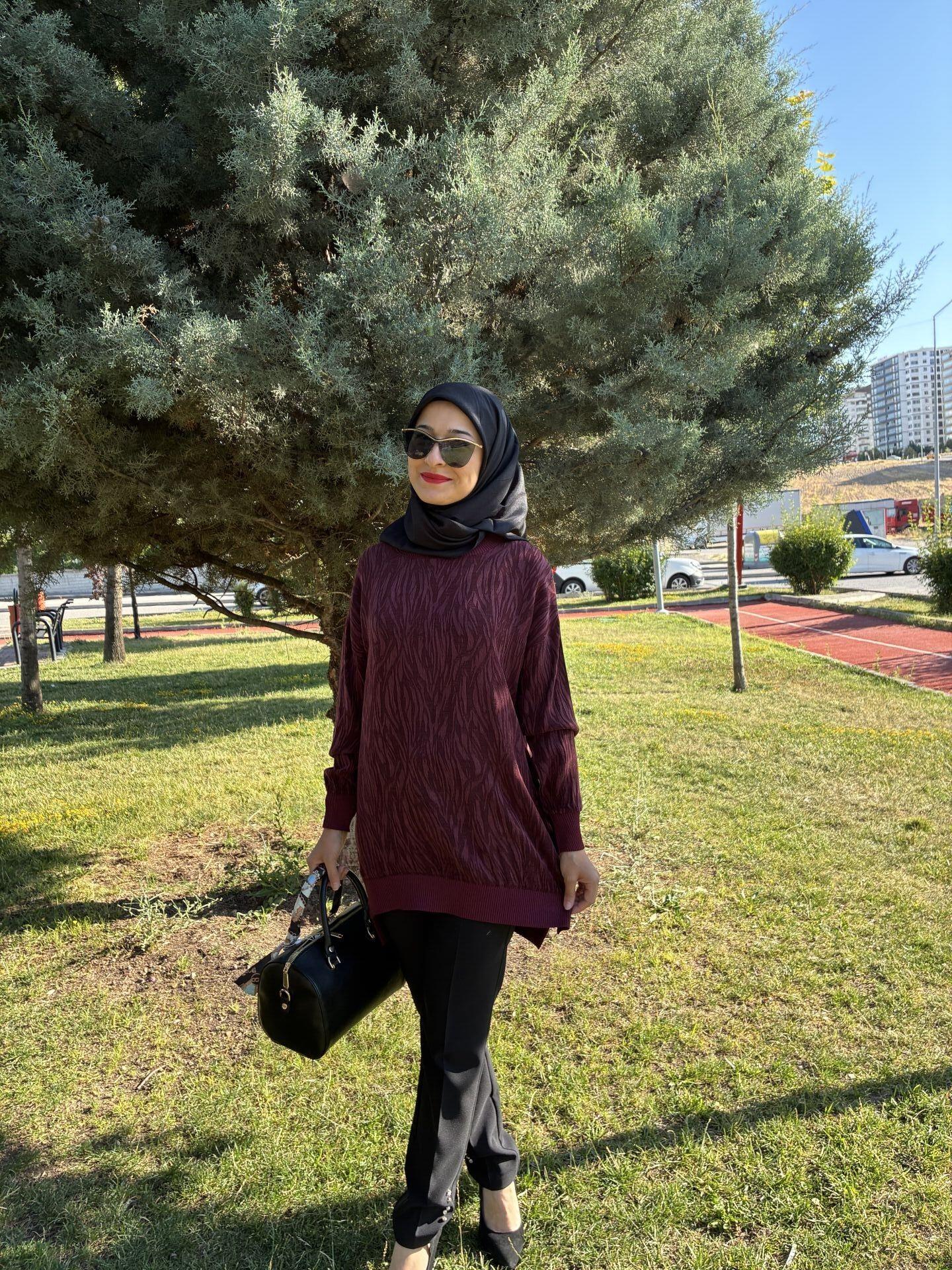 Bordo İpek Cupra Tunik Kado Marka