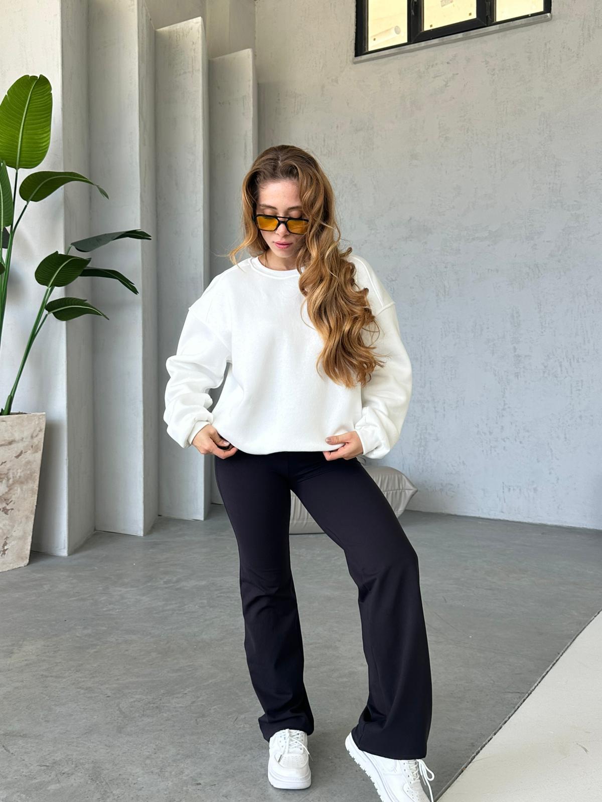 Labunu Nakışlı Sweatshirt Beyaz