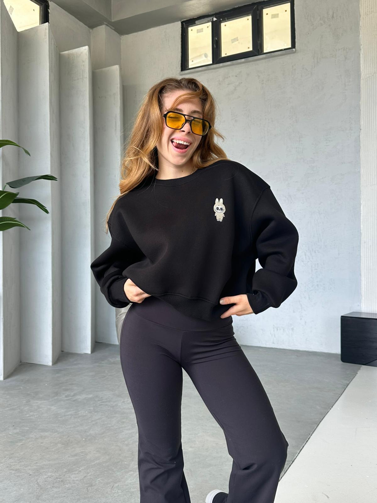 Labunu Nakışlı Sweatshirt Siyah
