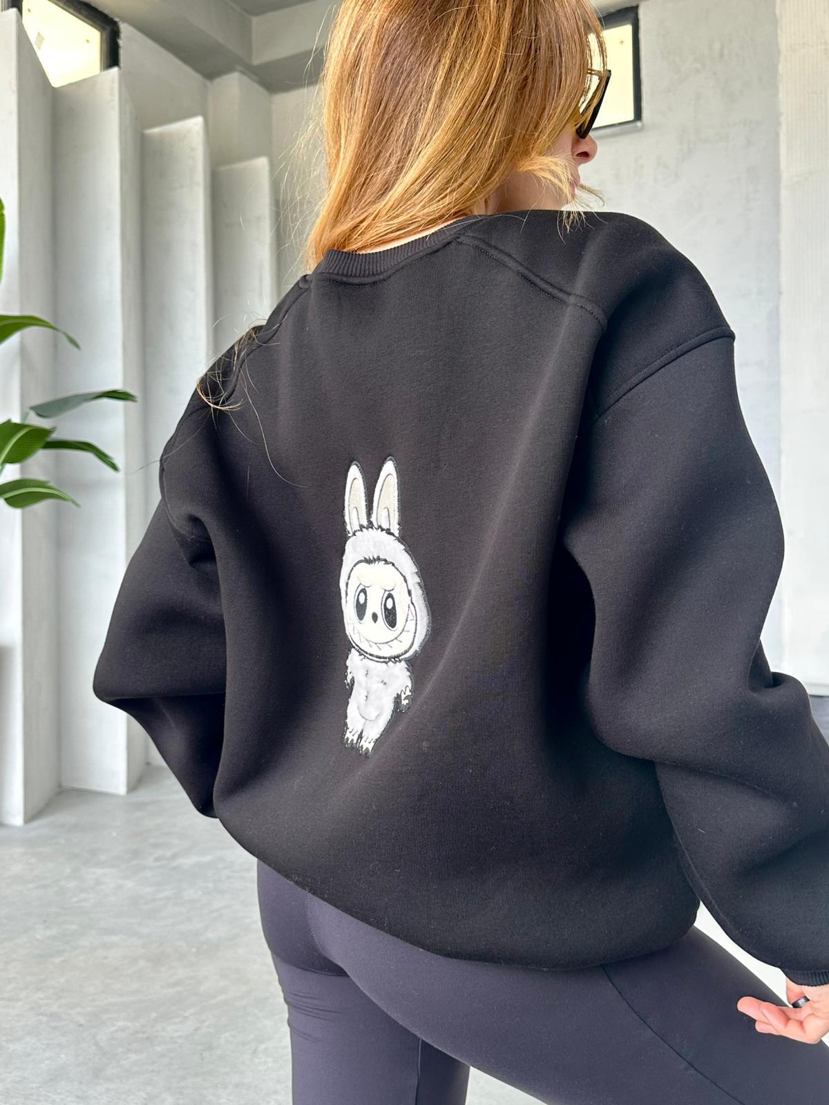 Labunu Nakışlı Sweatshirt Siyah