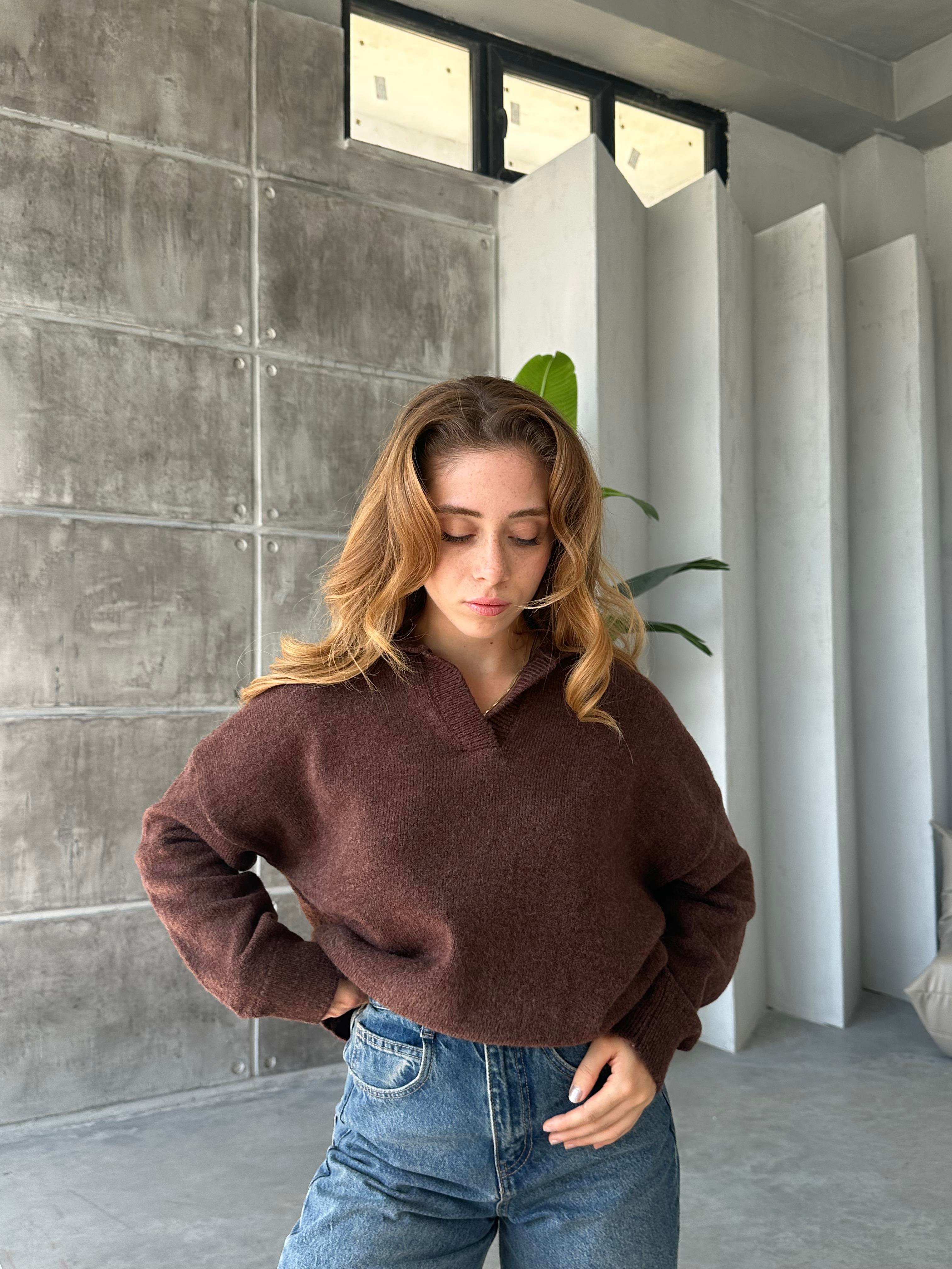 Polo Yaka Basic Kazak Kahve