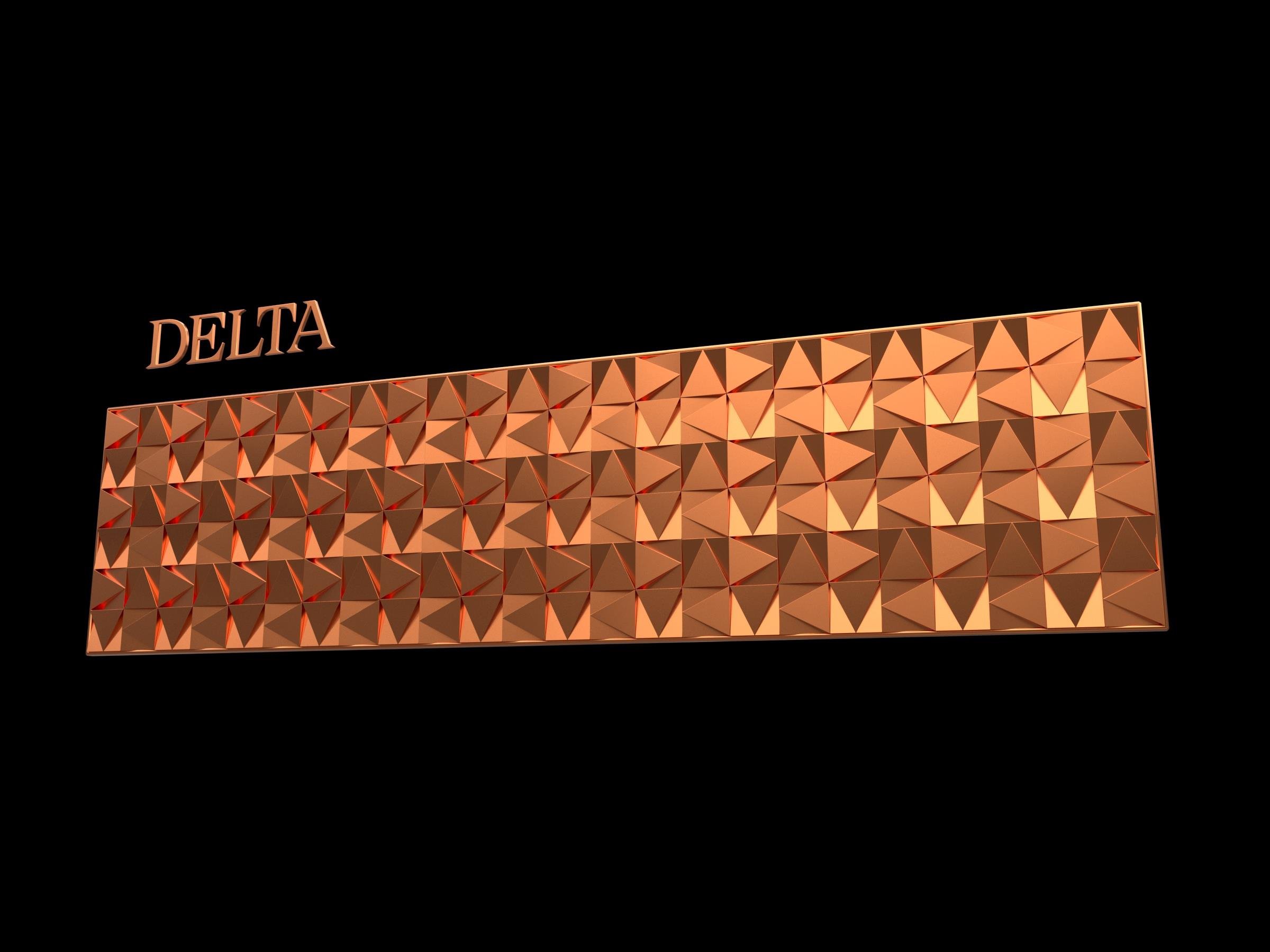 3D Tabela Zemini Delta Bakır (Ölçü Seçenekli)