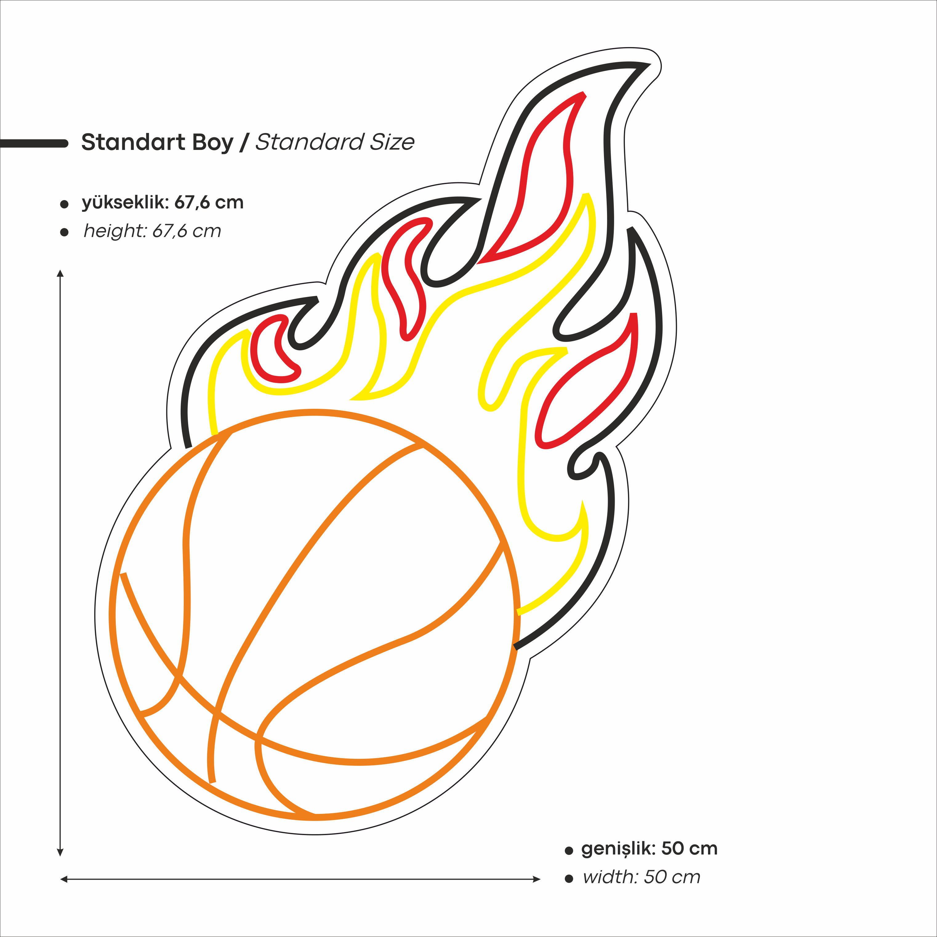 Alevli Basketbo Topu Led Neon