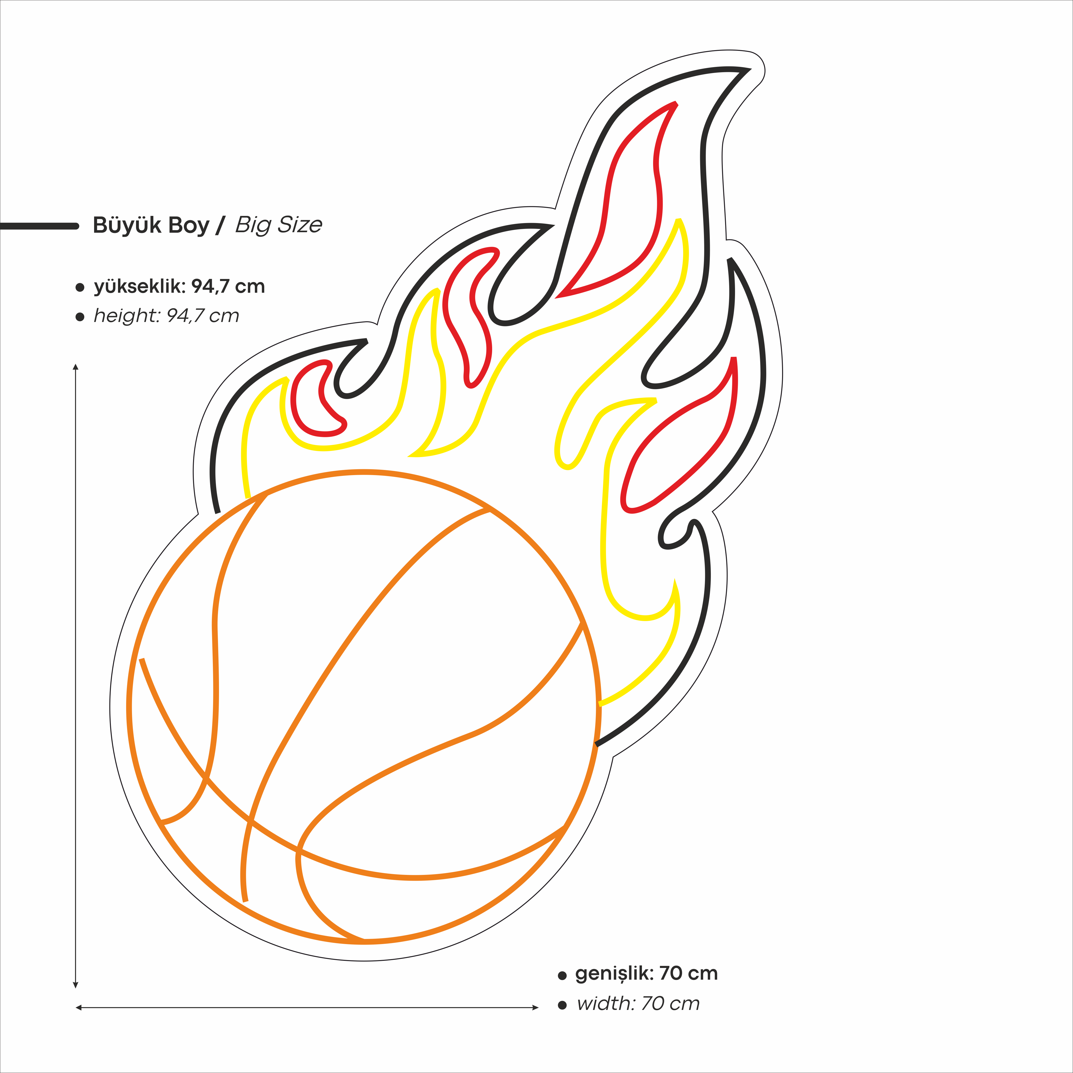 Alevli Basketbo Topu Led Neon