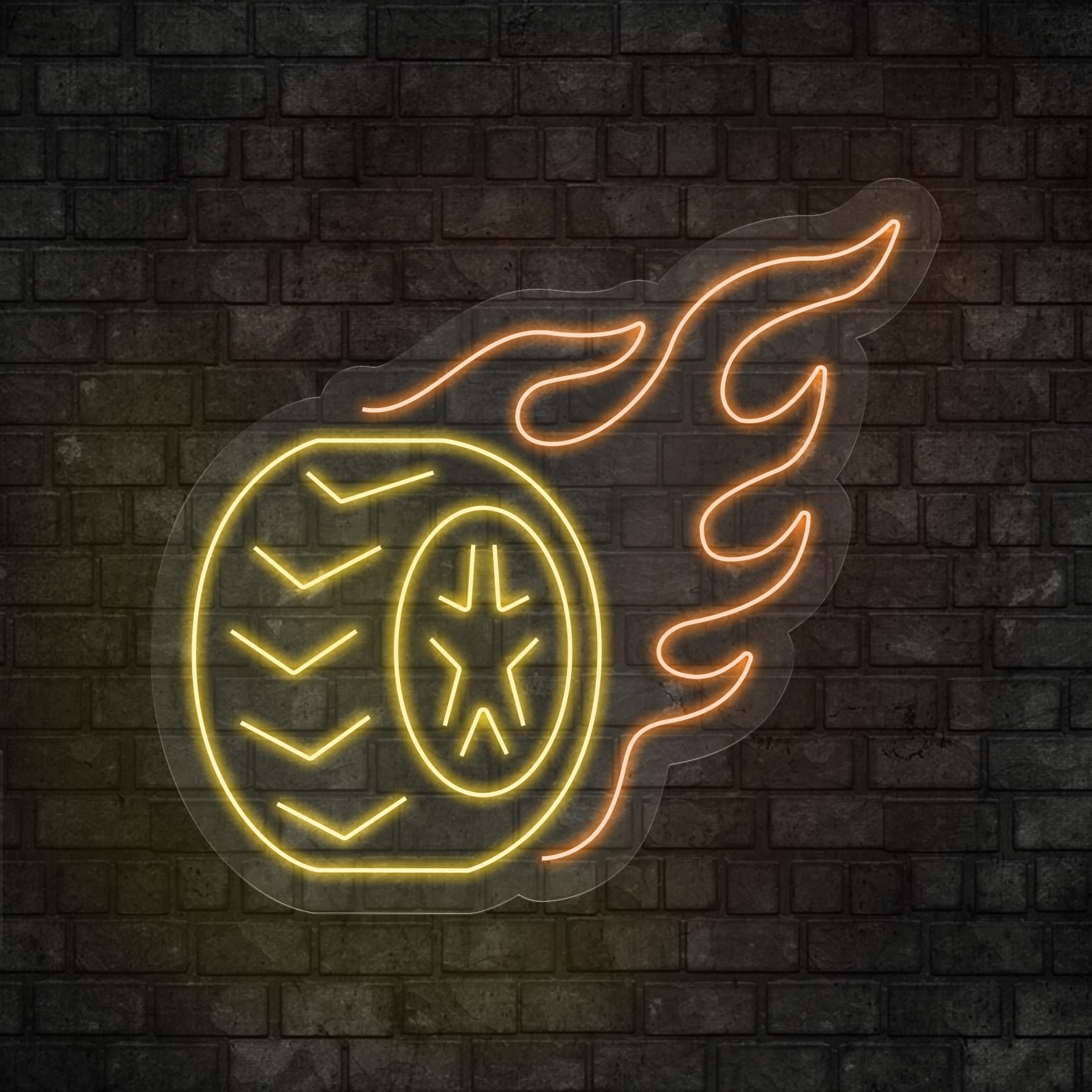 Alevli Otomobil Lastiği Led Neon
