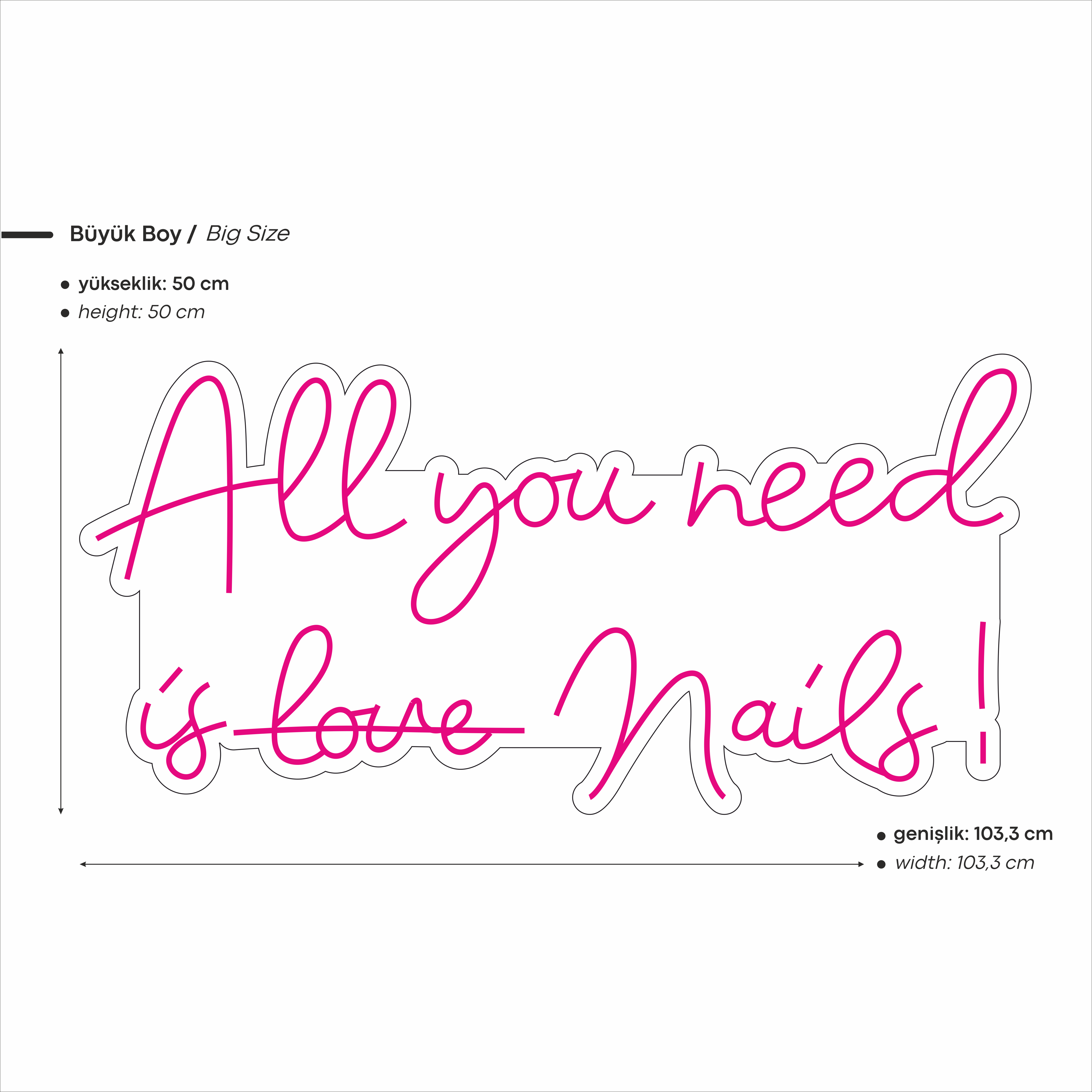 All You Need is Nail Yazılı Led Neon