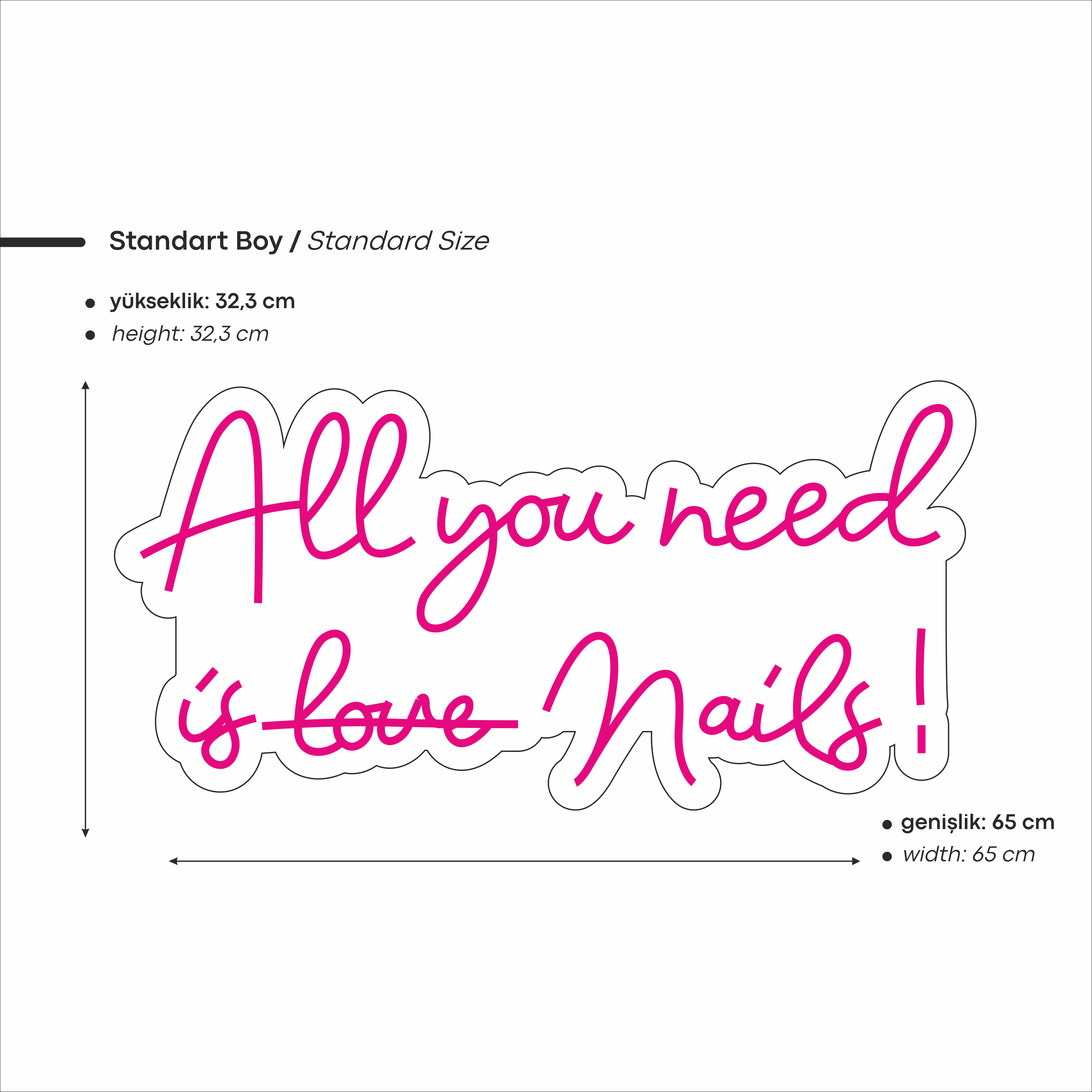 All You Need is Nail Yazılı Led Neon