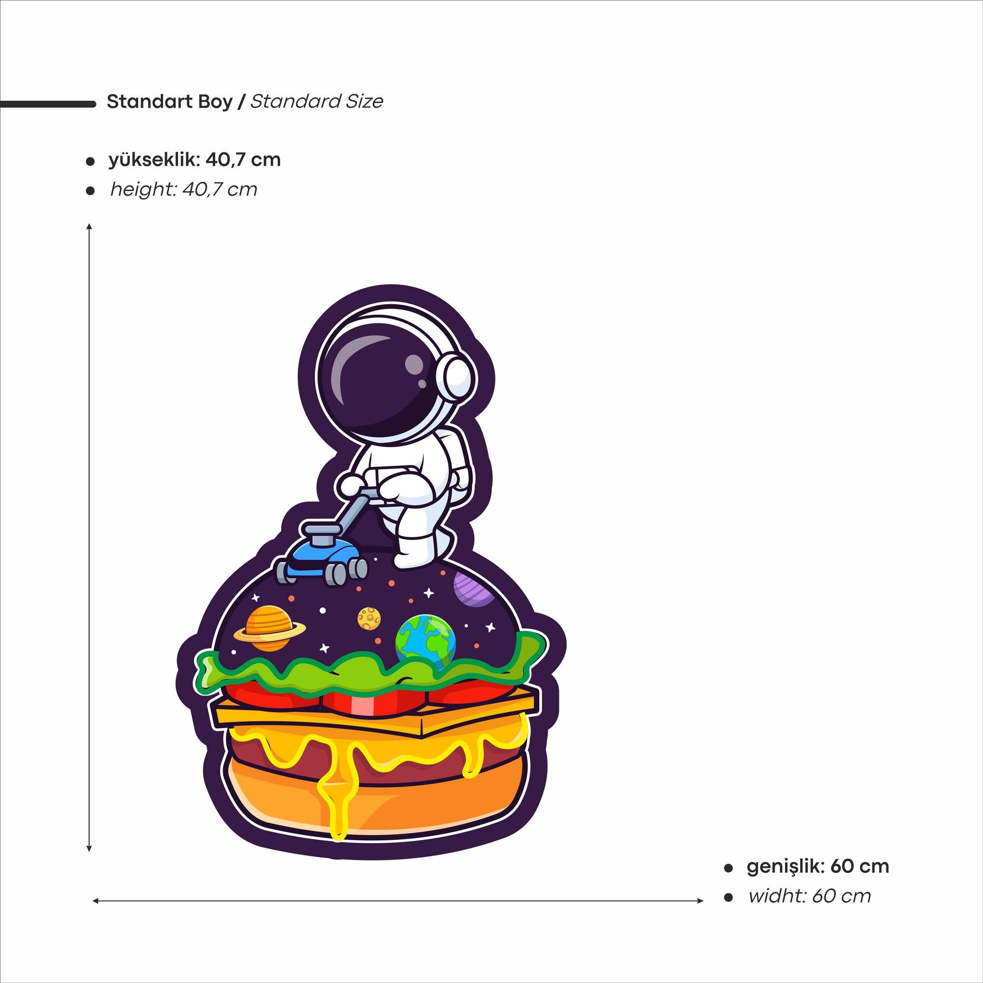 Astro Burger Baskılı Neon Tabela