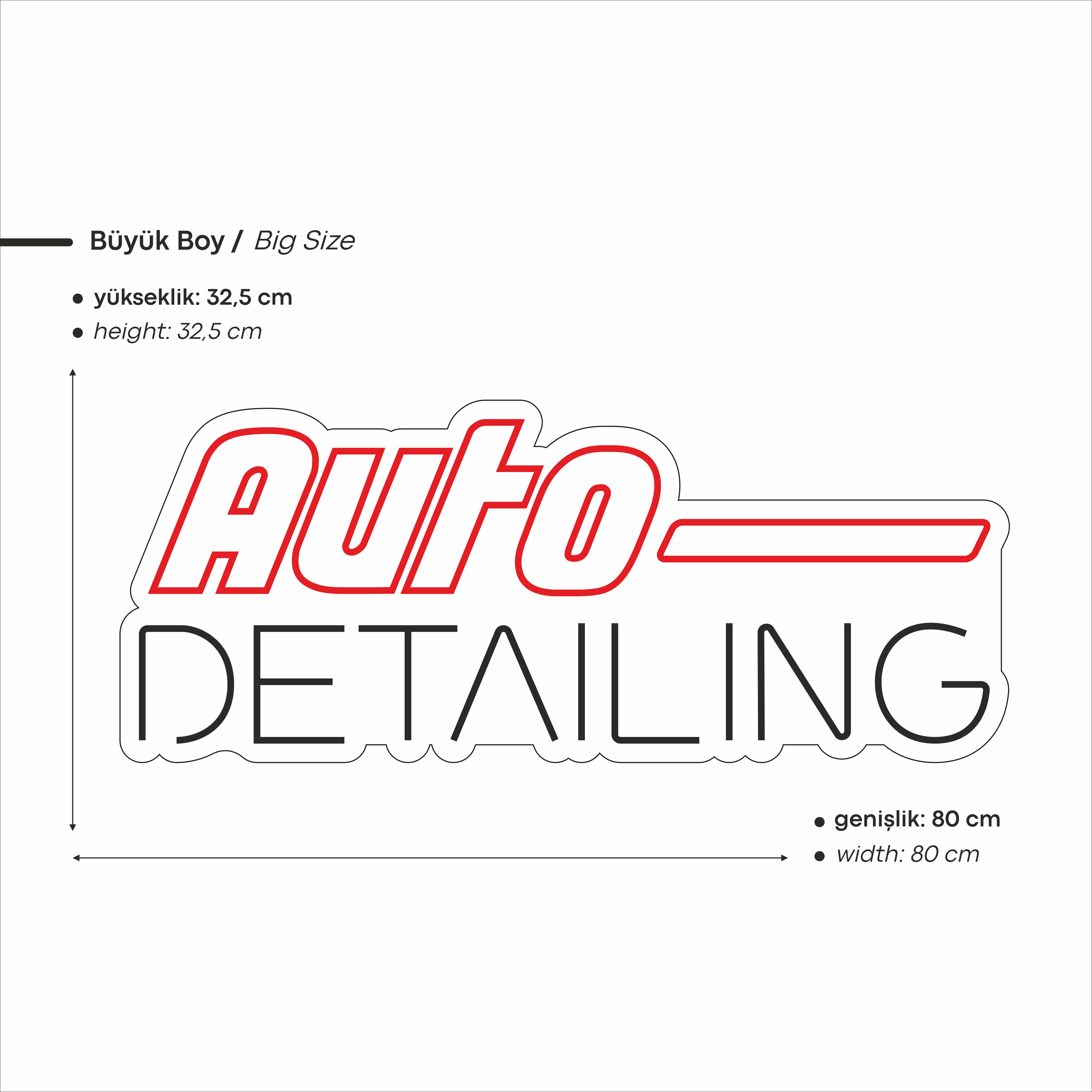 Auto Detailing Yazılı Led Neon