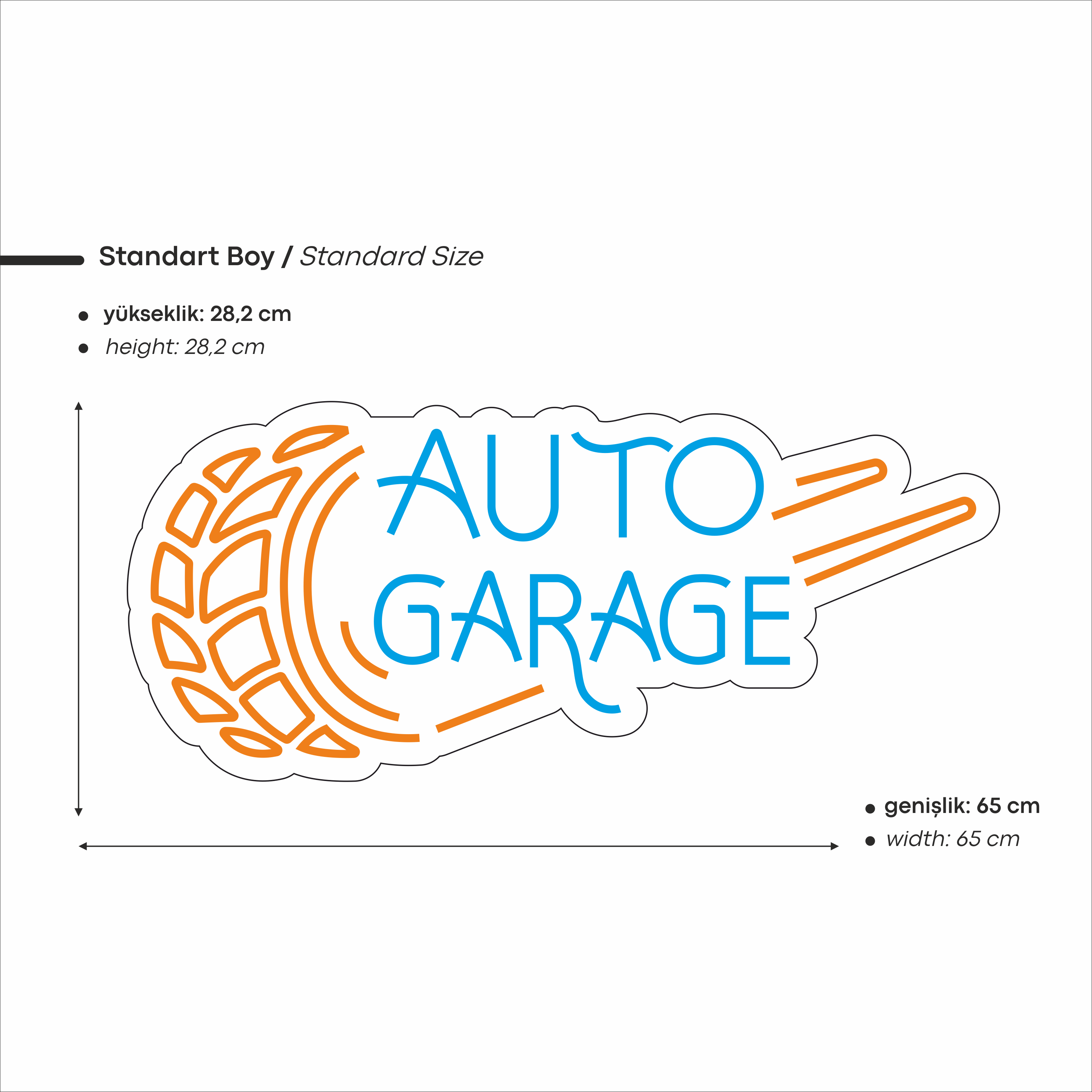 Auto Garage Yazılı Led Neon
