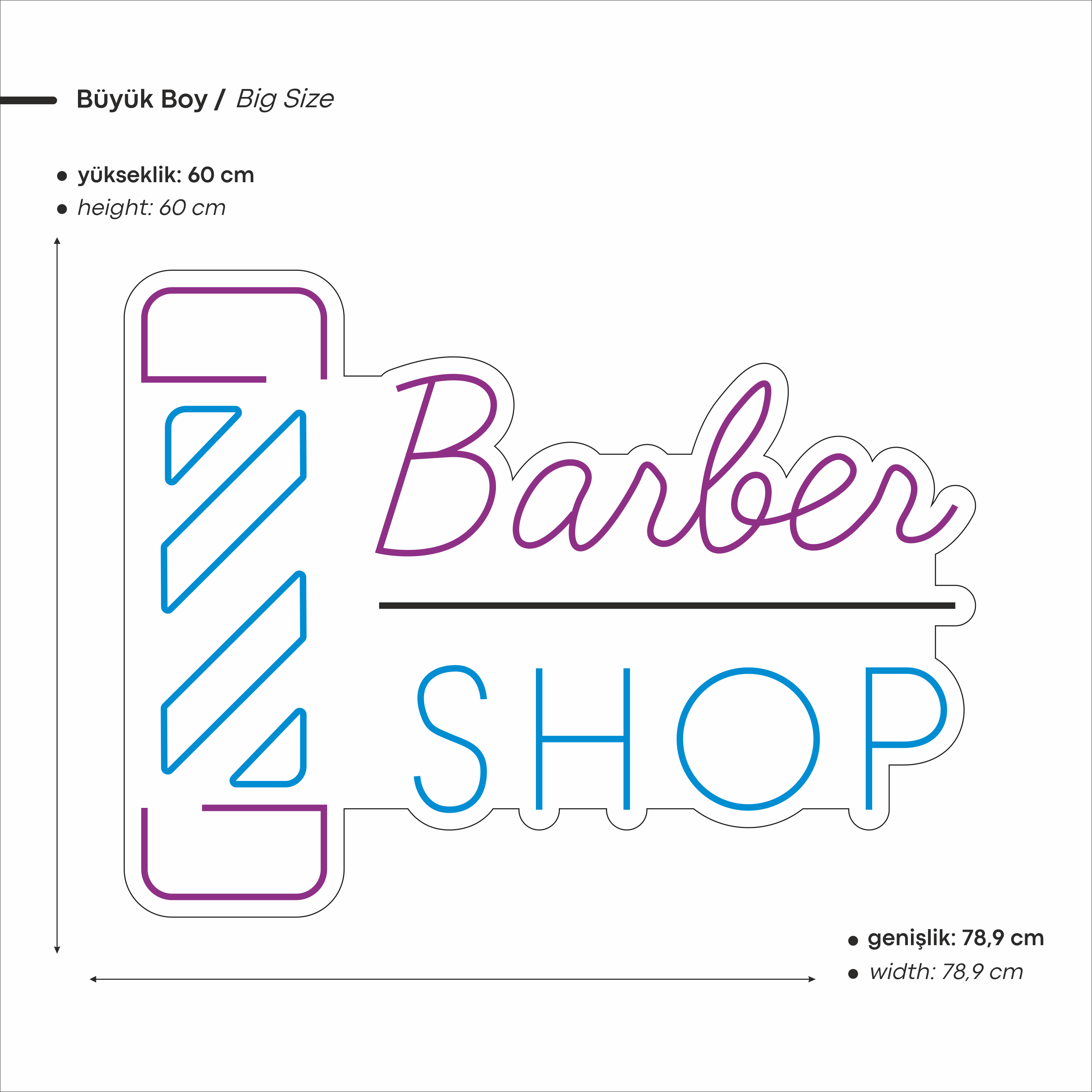 Barber Shop Yazılı Led Neon