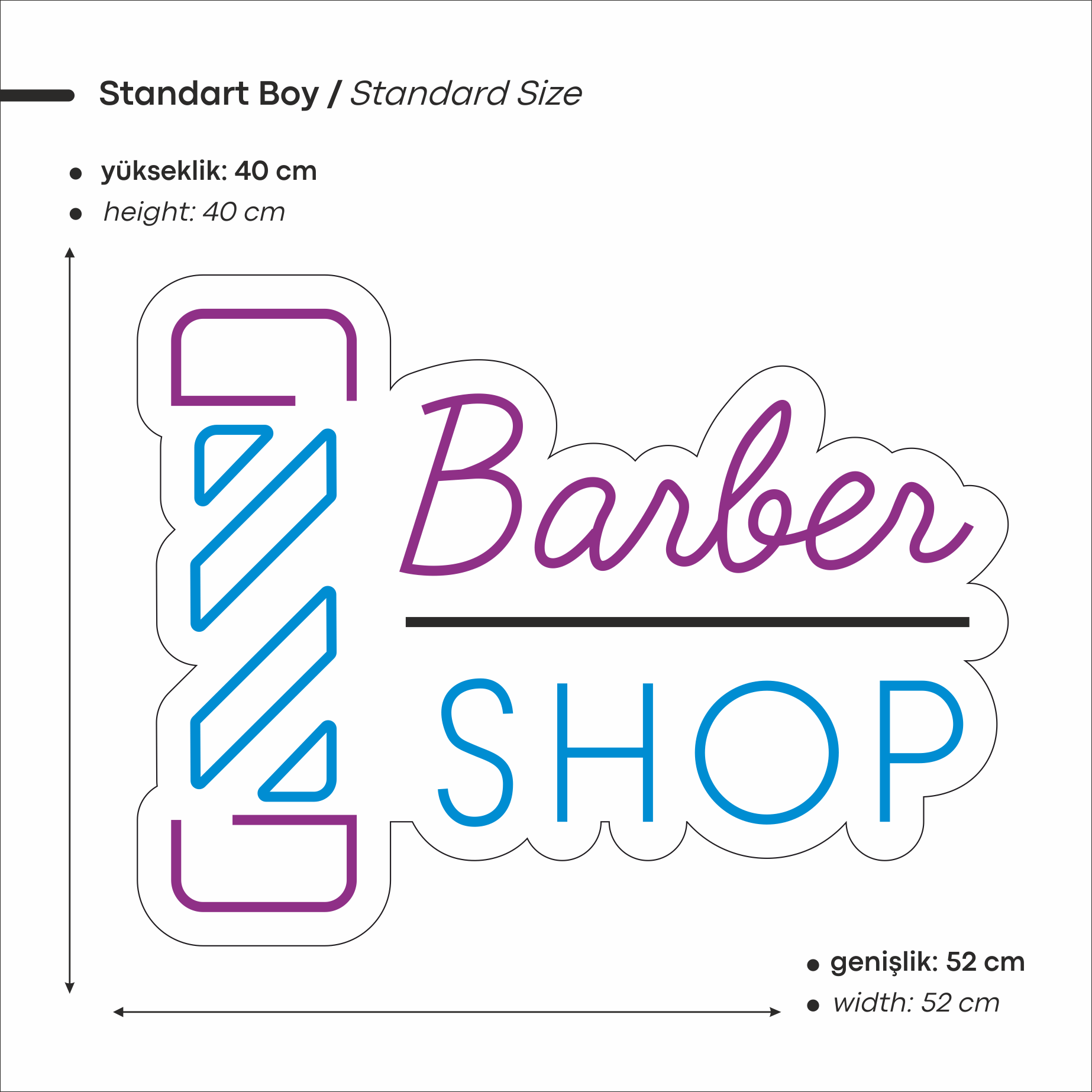 Barber Shop Yazılı Led Neon