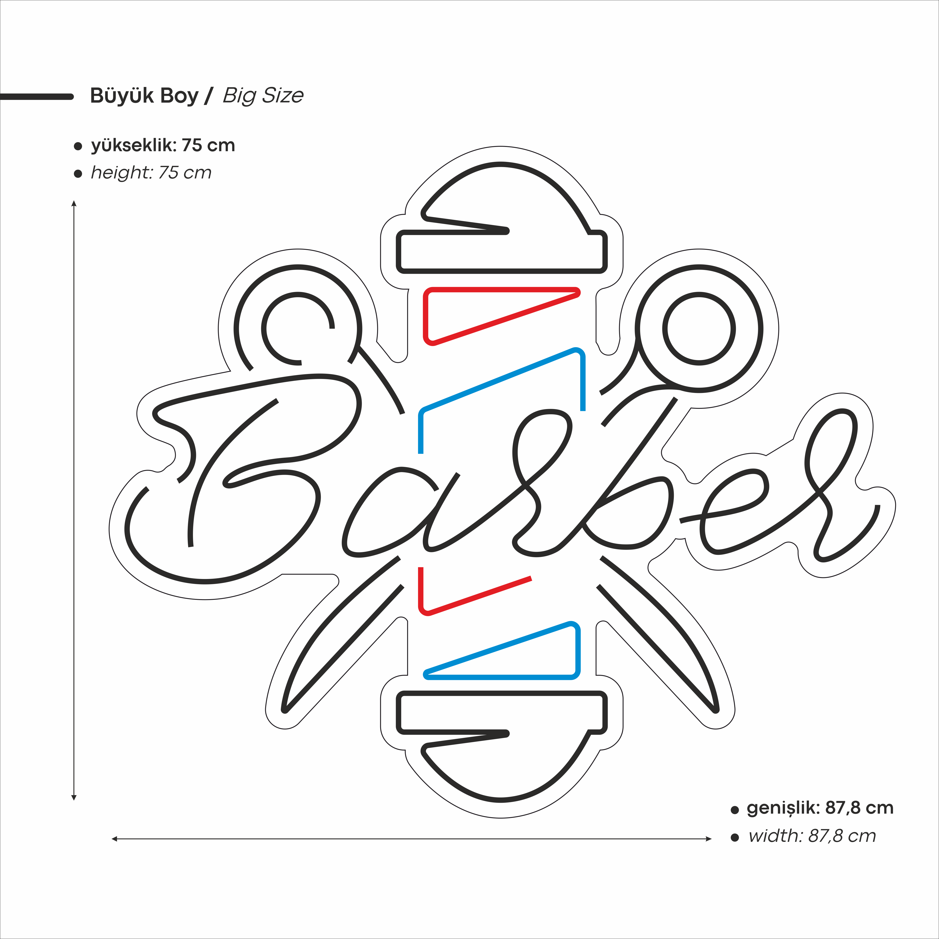 Barber Yazılı Figürlü Led Neon