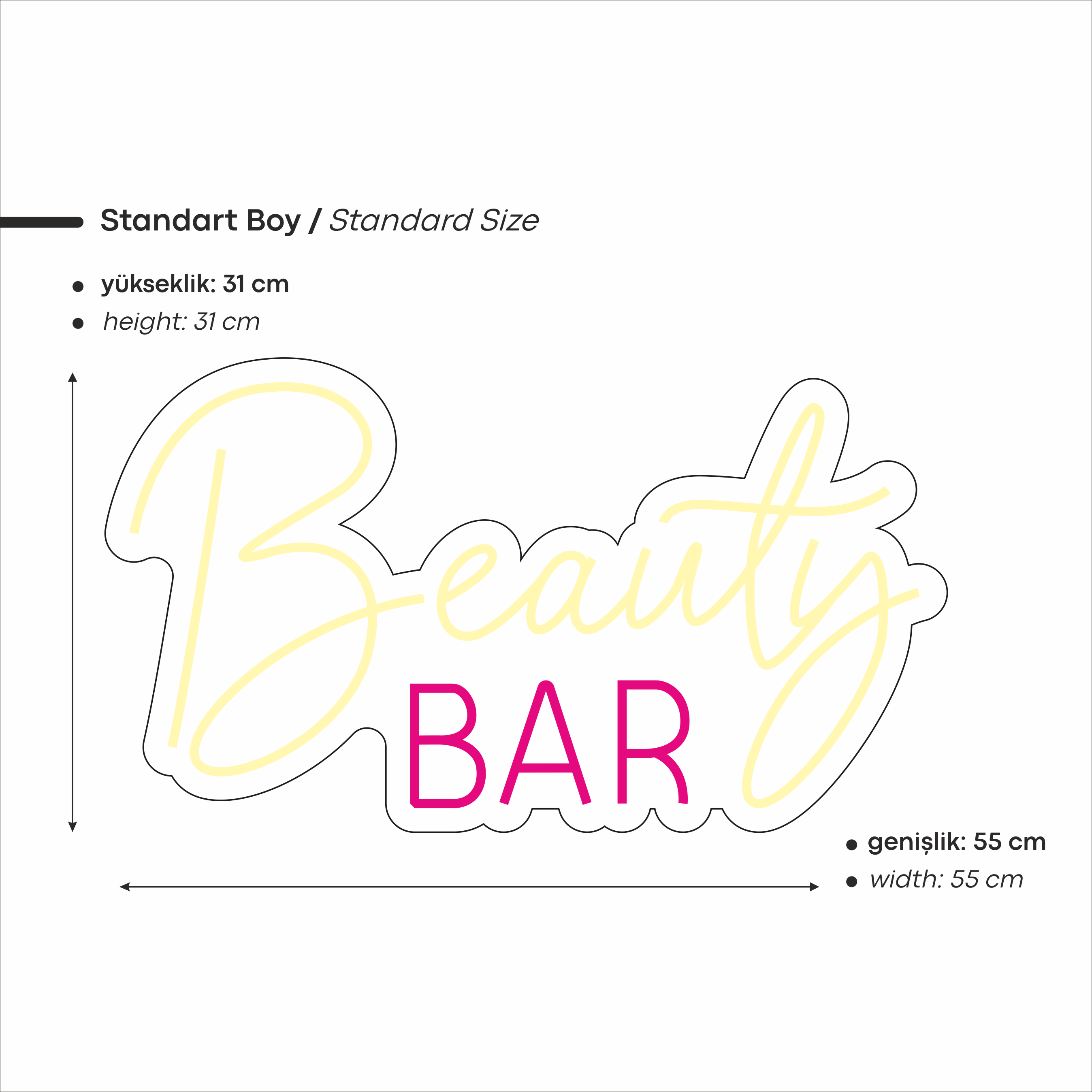 Beauty Bar Yazılı Led Neon