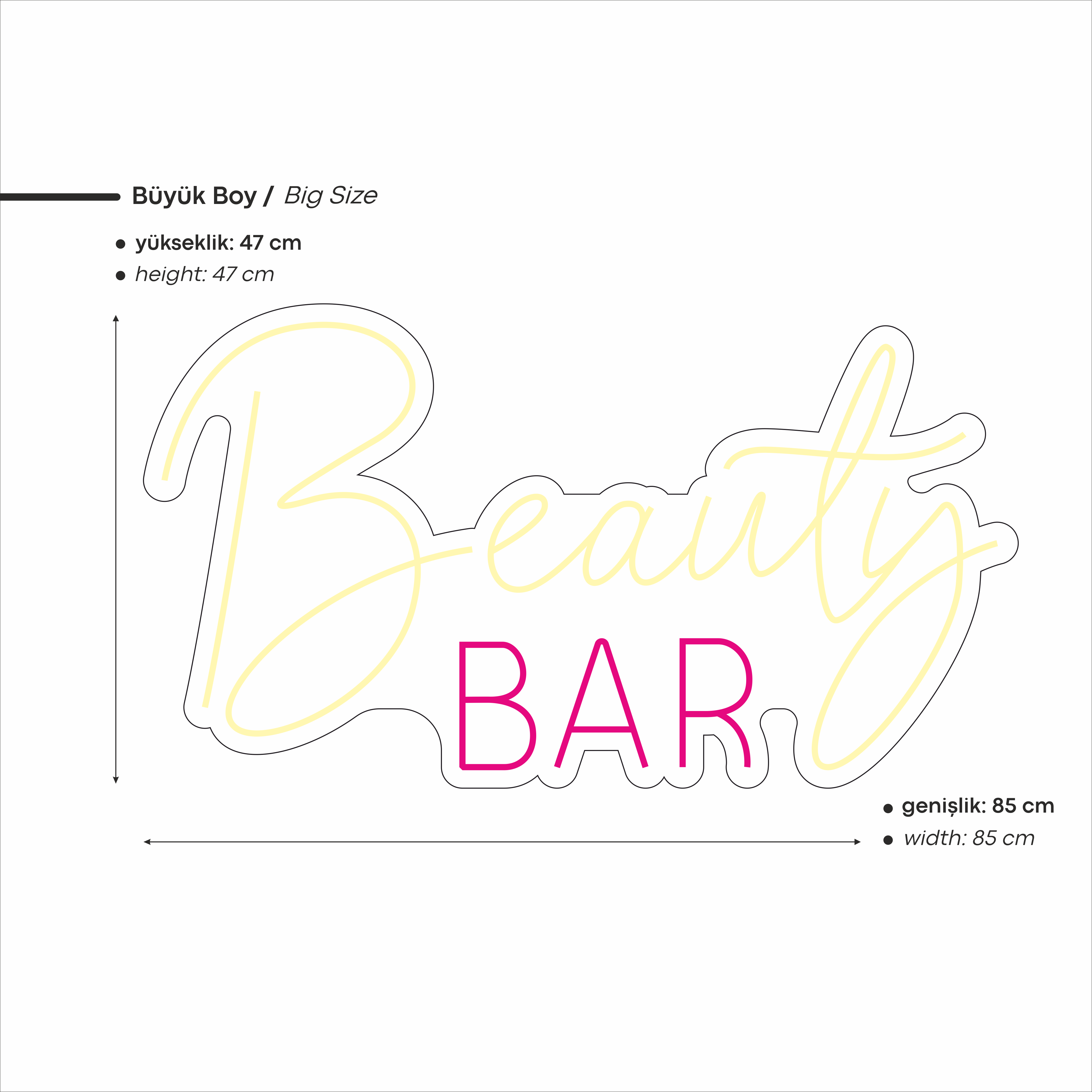 Beauty Bar Yazılı Led Neon