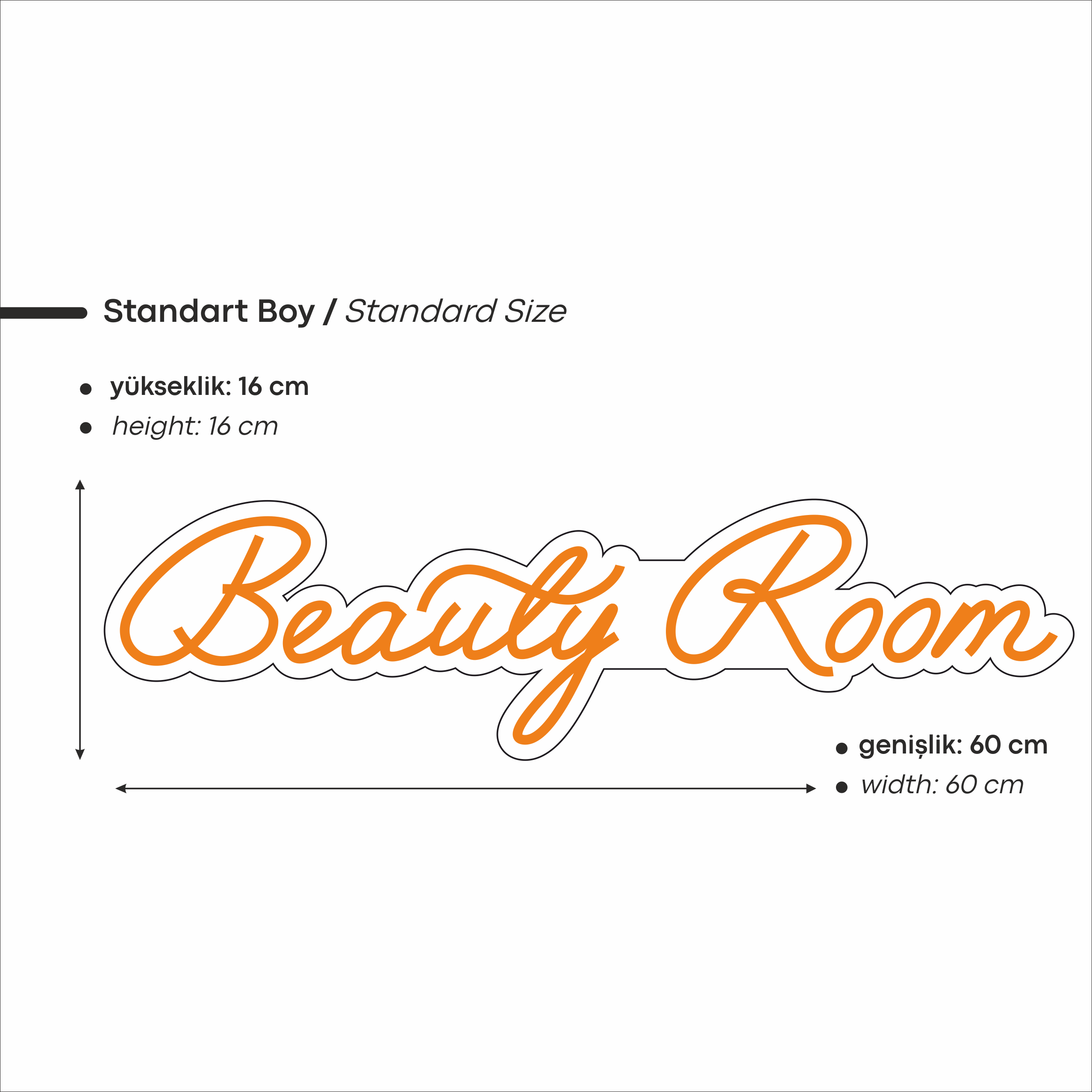 Beauty Room Yazılı Led Neon