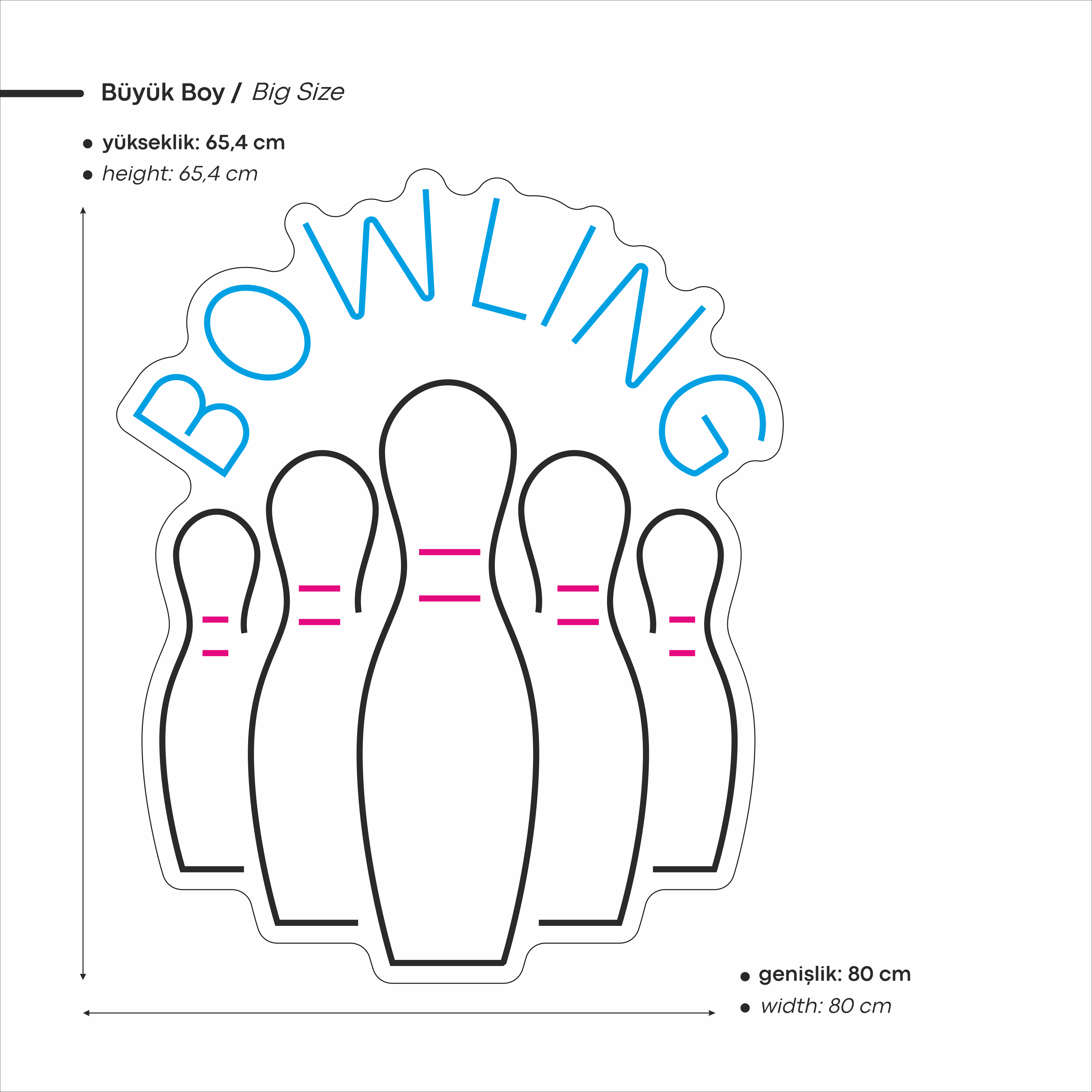 Bowling Yazılı Figürlü Led Neon