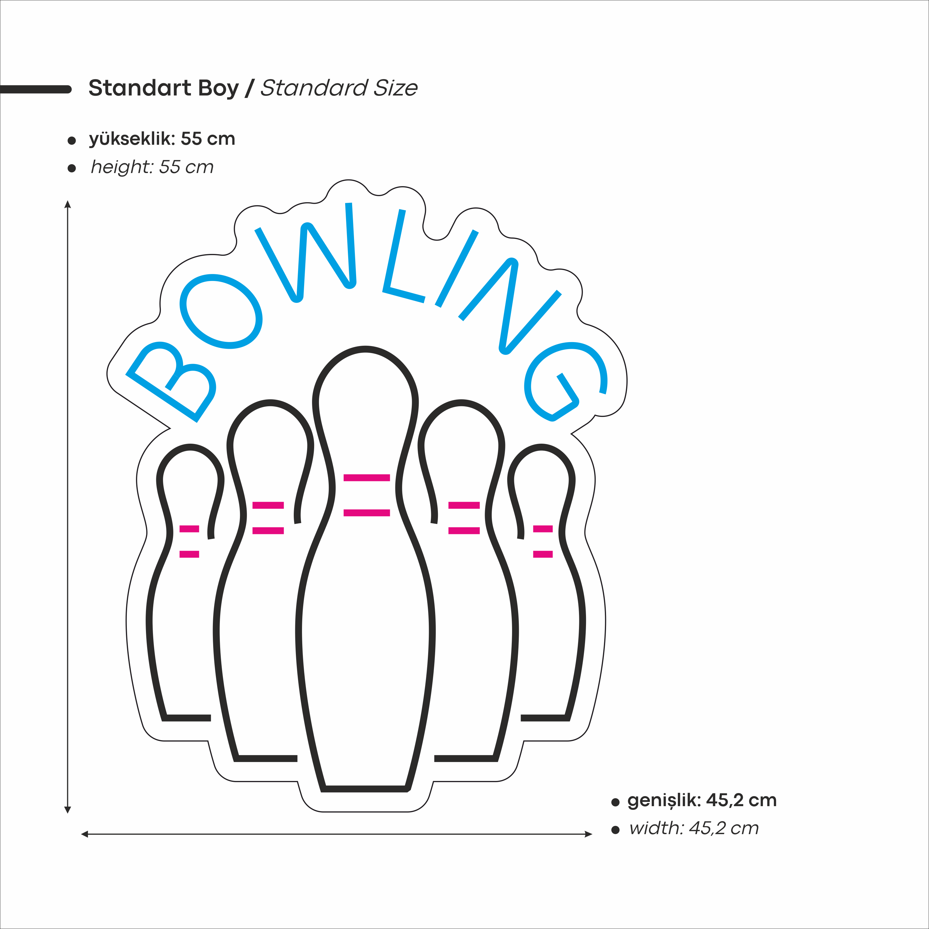Bowling Yazılı Figürlü Led Neon