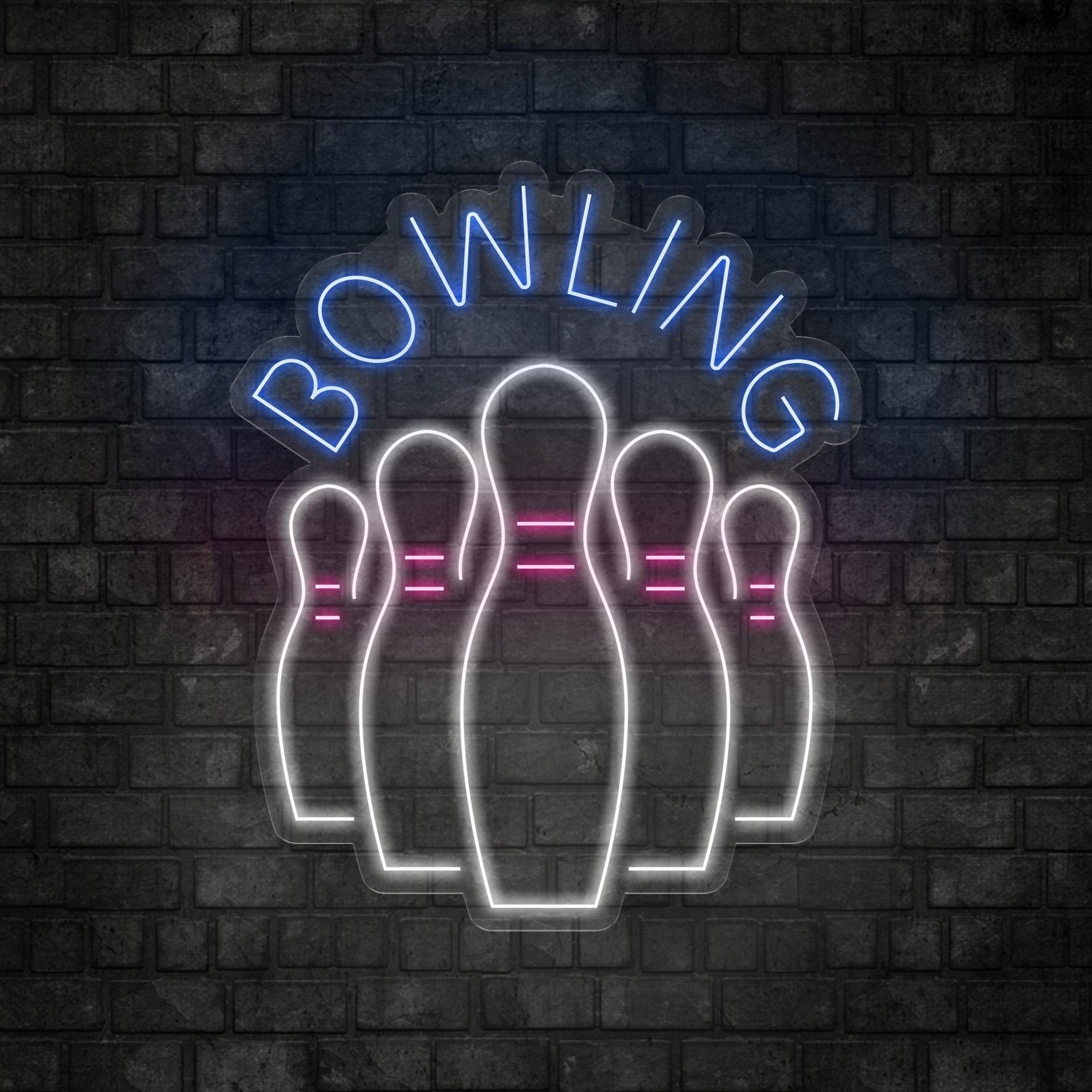 Bowling Yazılı Figürlü Led Neon