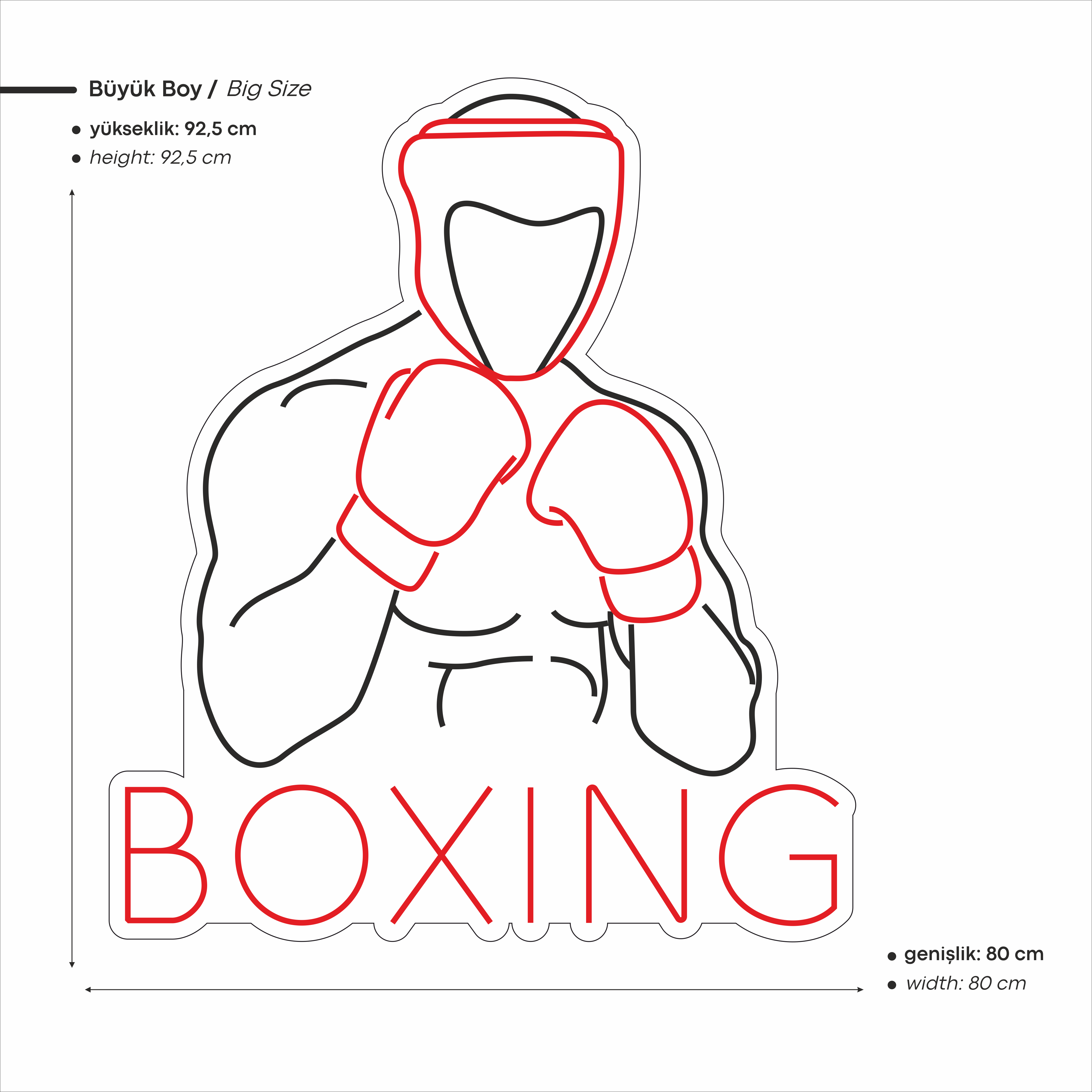 Boxing Yazılı Figürlü Led Neon