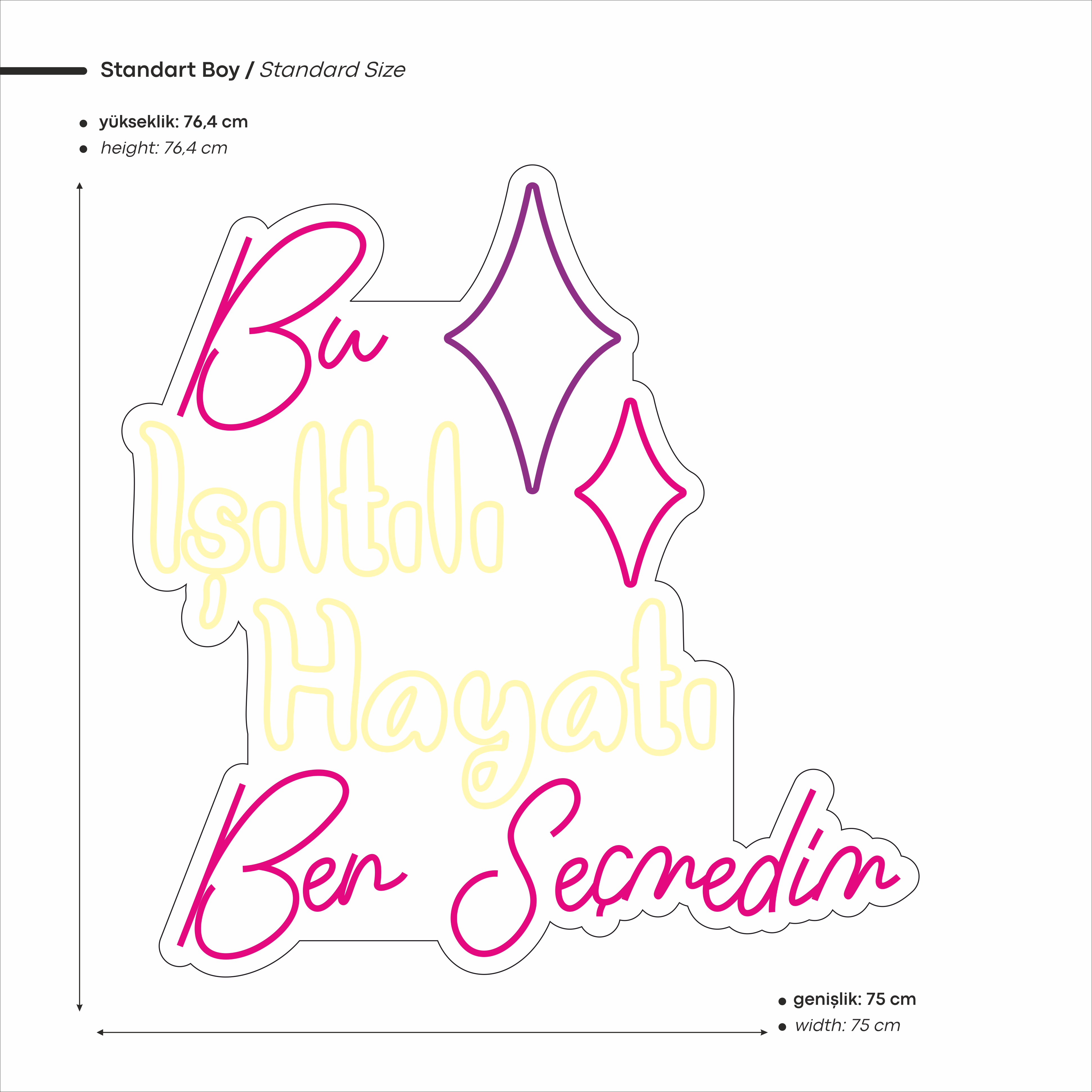 Bu Işıltılı Hayatı Ben Seçmedim Yazılı Led Neon