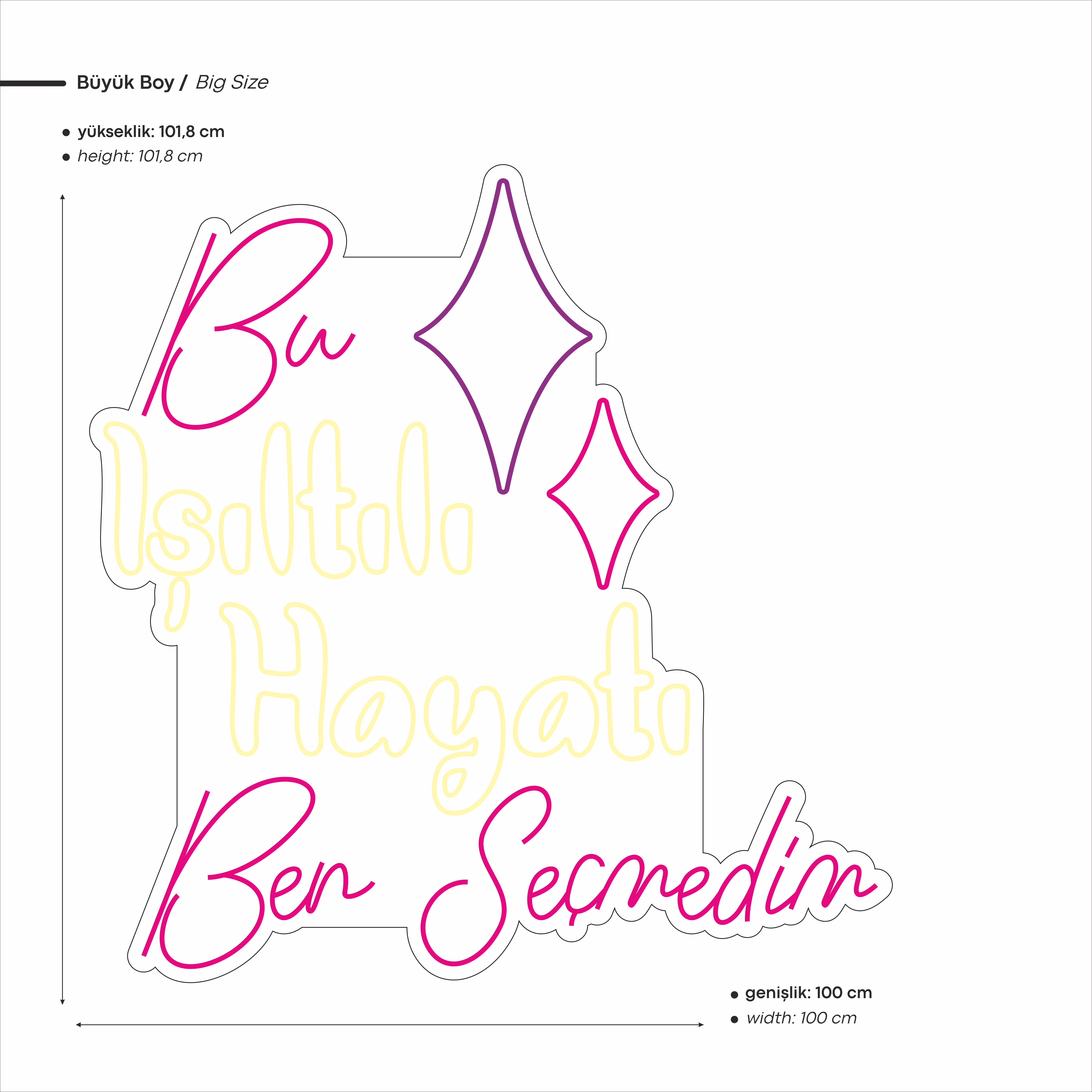 Bu Işıltılı Hayatı Ben Seçmedim Yazılı Led Neon