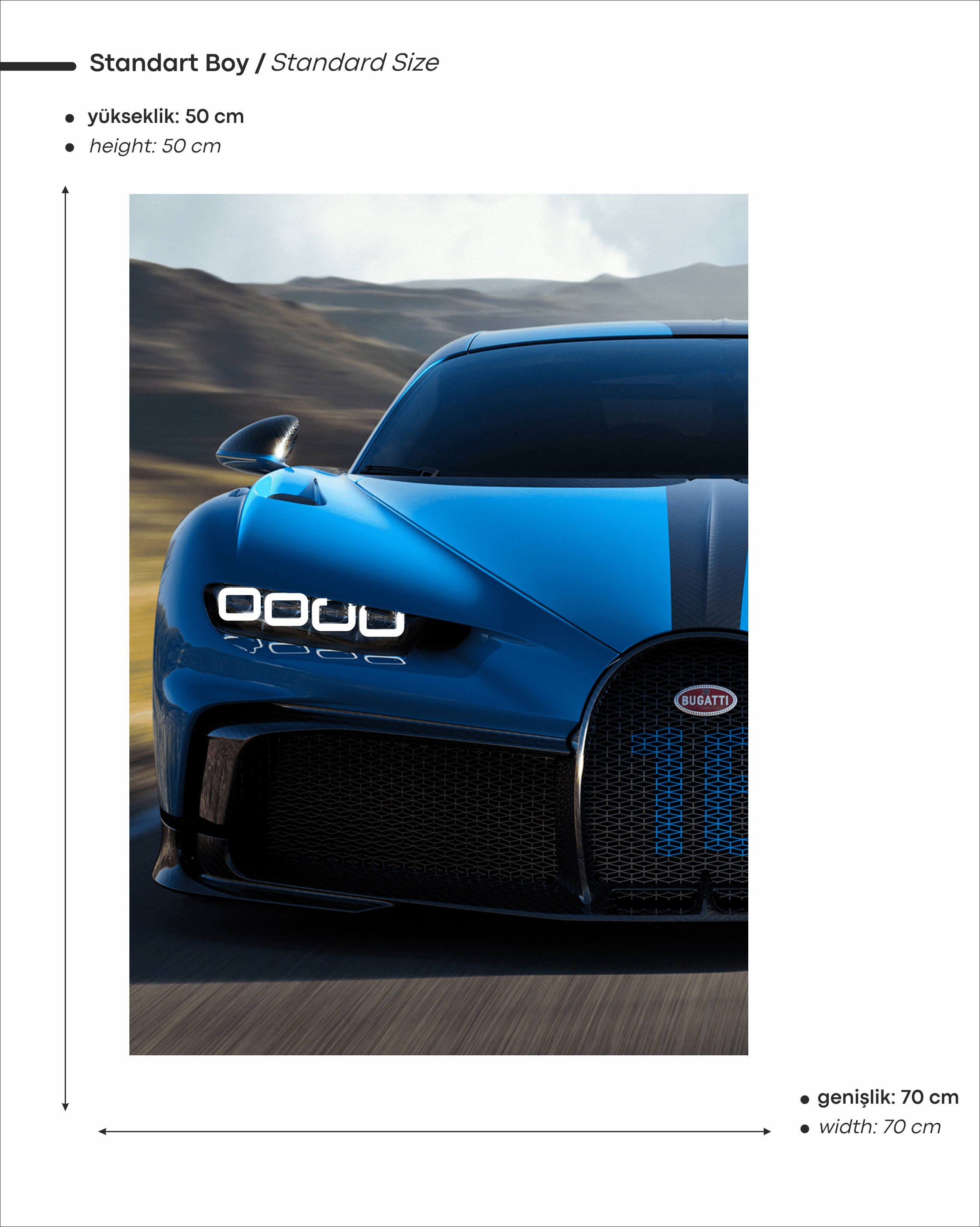Bugatti Chiron Araba Neon Tablo