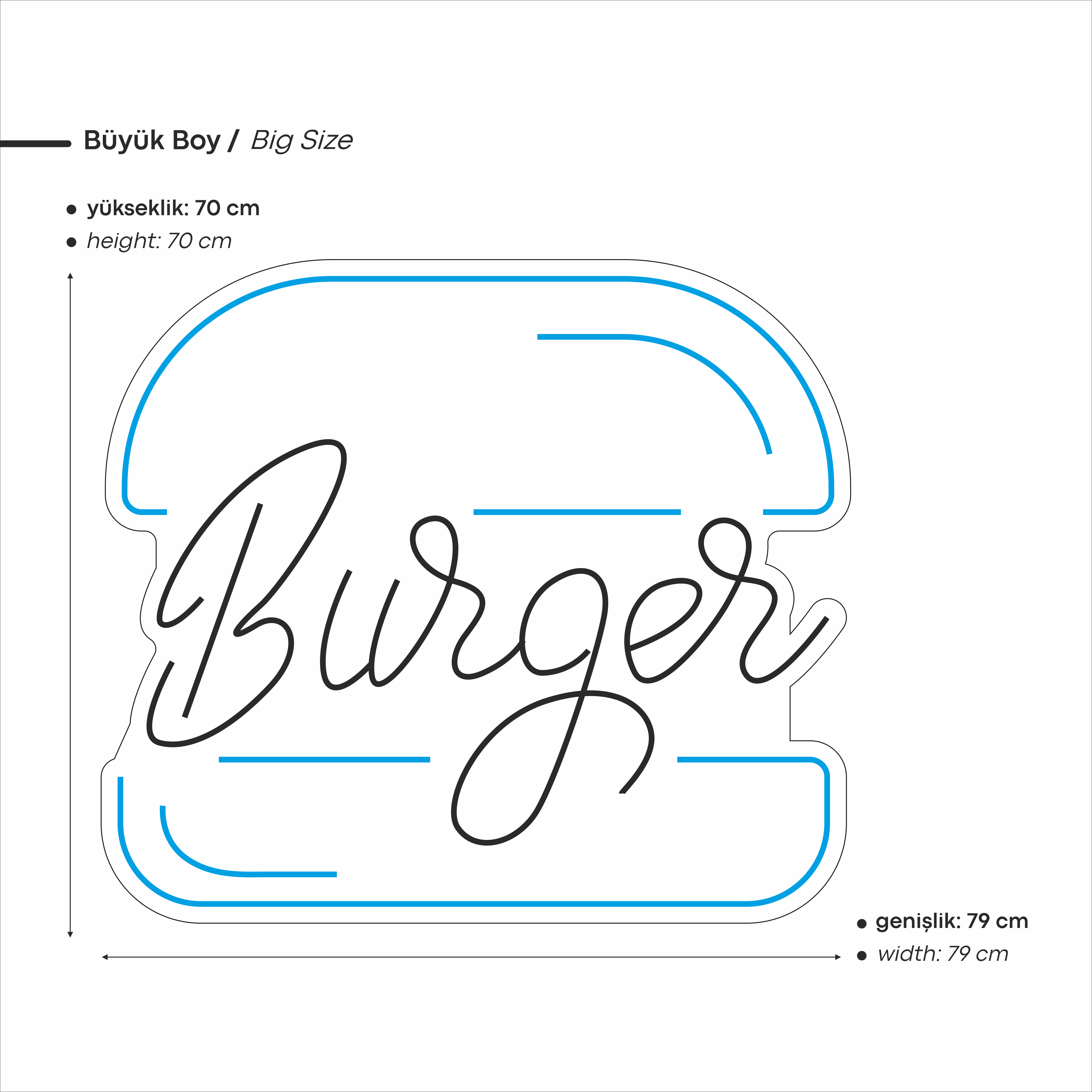 Burger Yazılı Led Neon