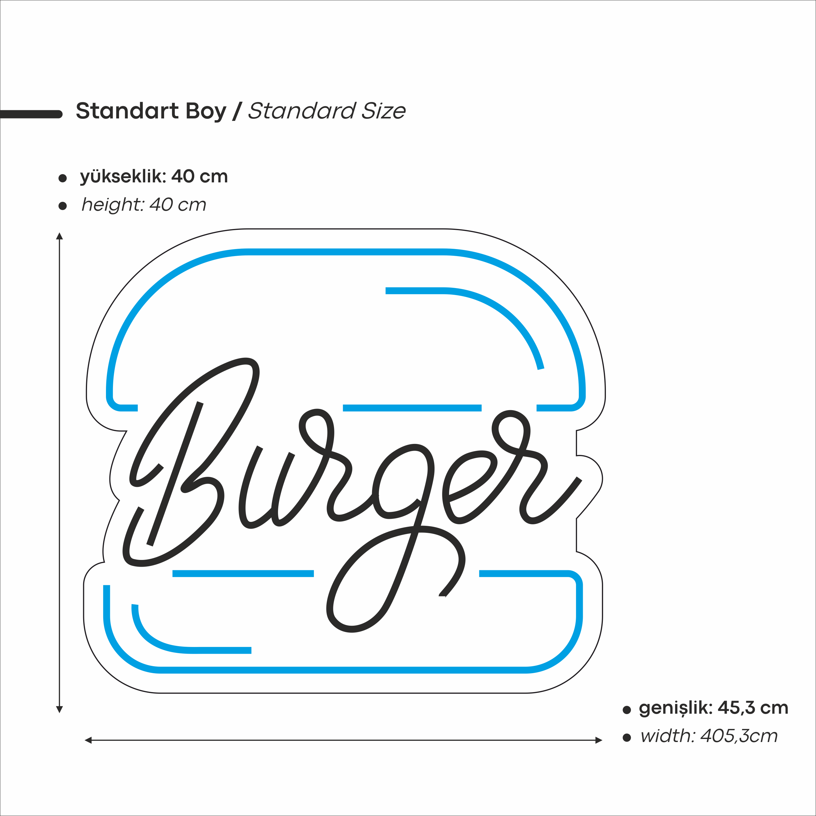 Burger Yazılı Led Neon