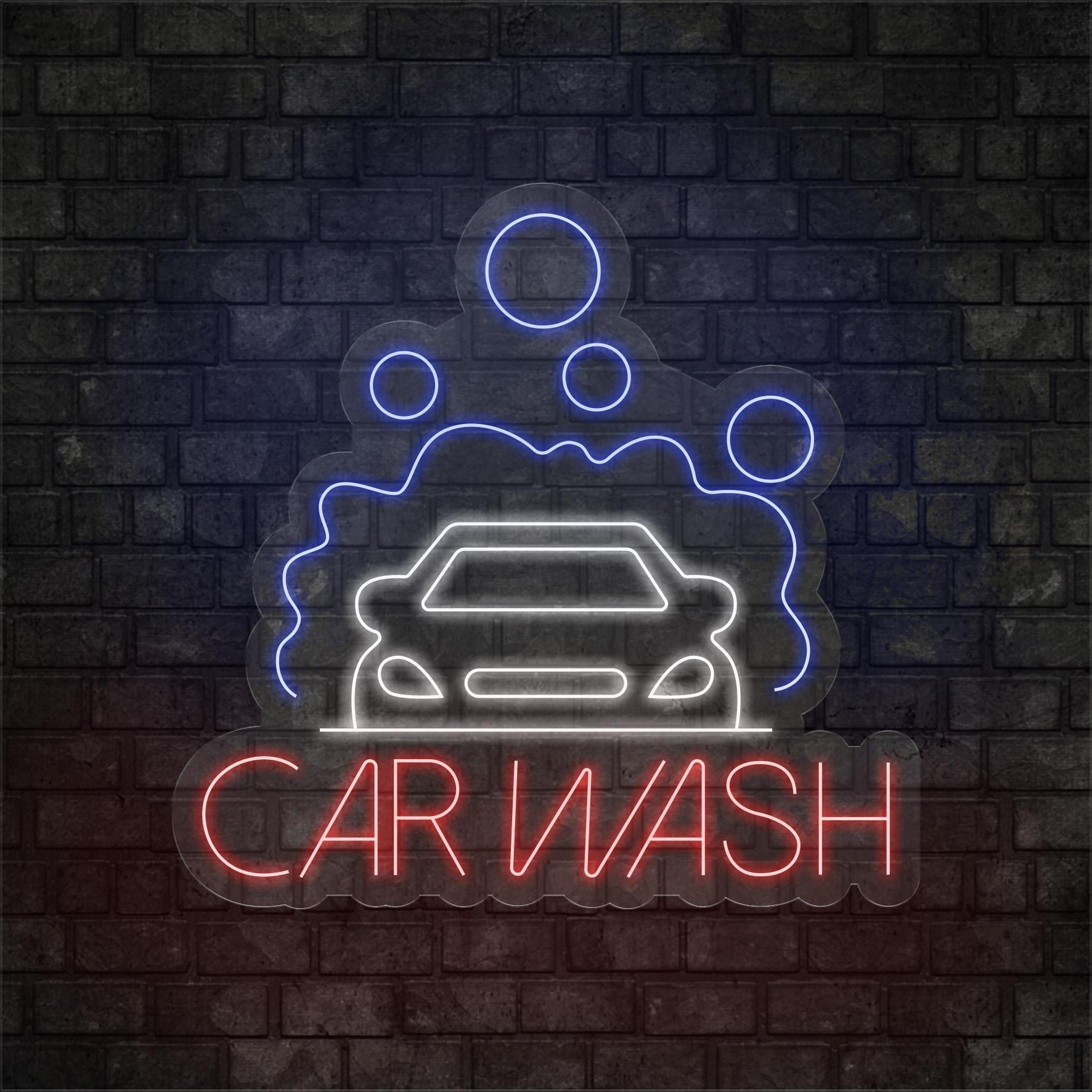 Car Wash Yazılı Figürlü Led Neon
