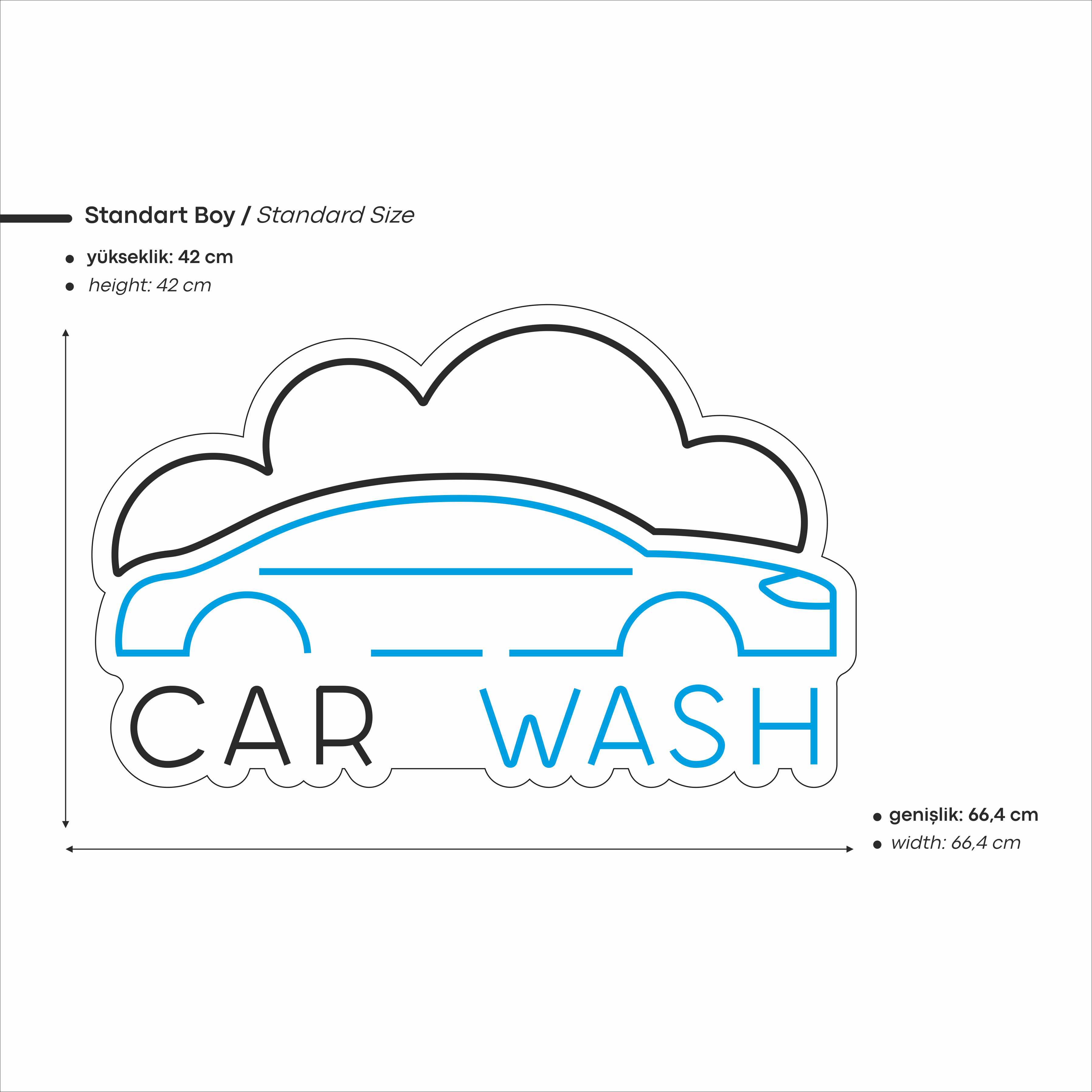 Car Wash Yazılı Led Neon
