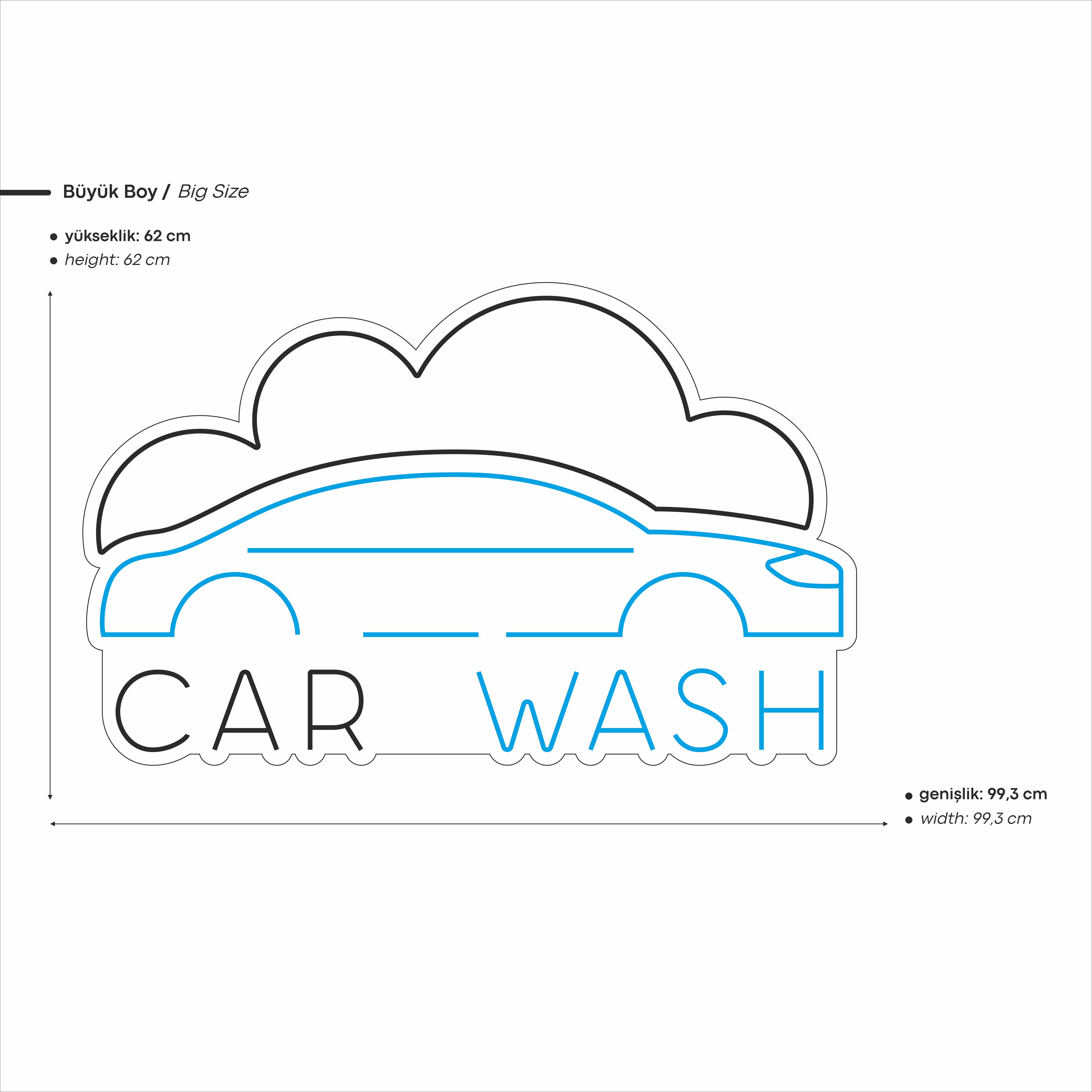 Car Wash Yazılı Led Neon