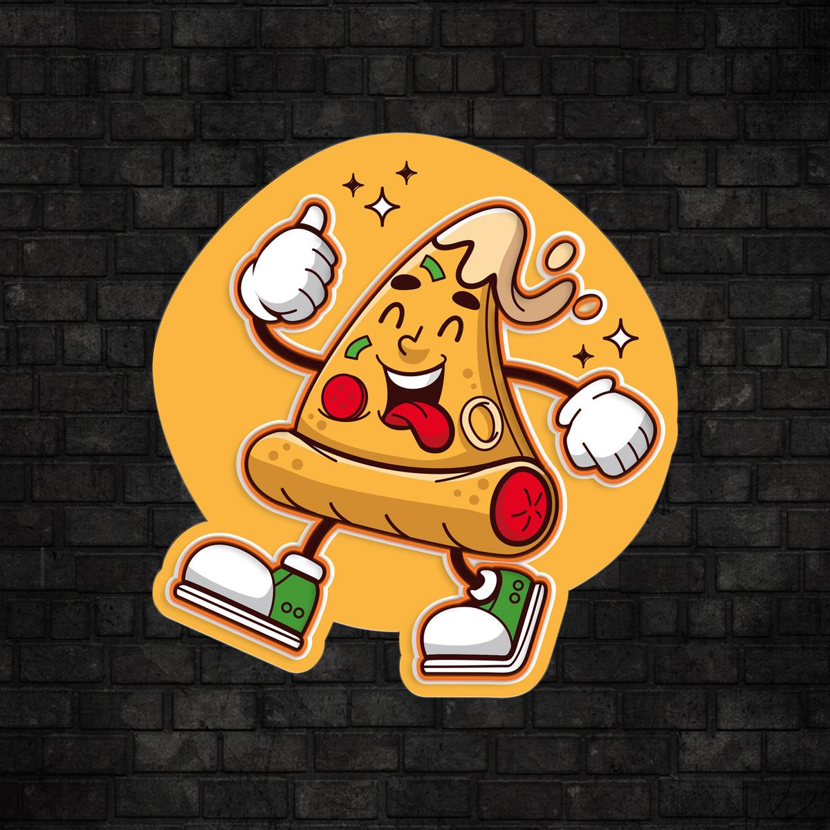 Dilim Pizza Baskılı Neon Tabela