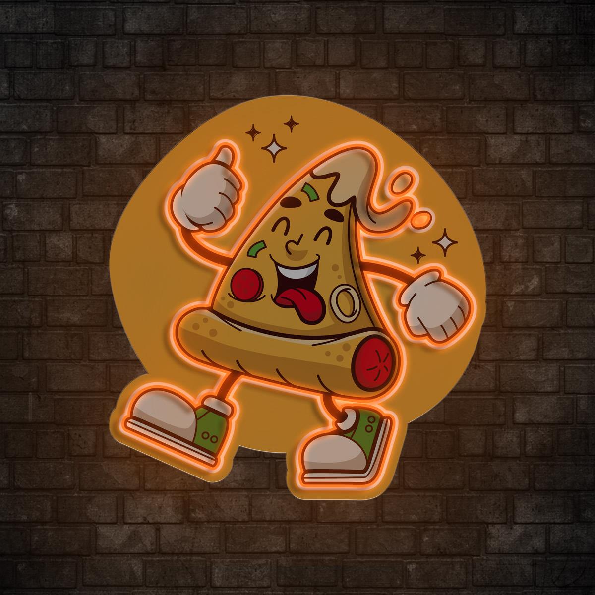Dilim Pizza Baskılı Neon Tabela