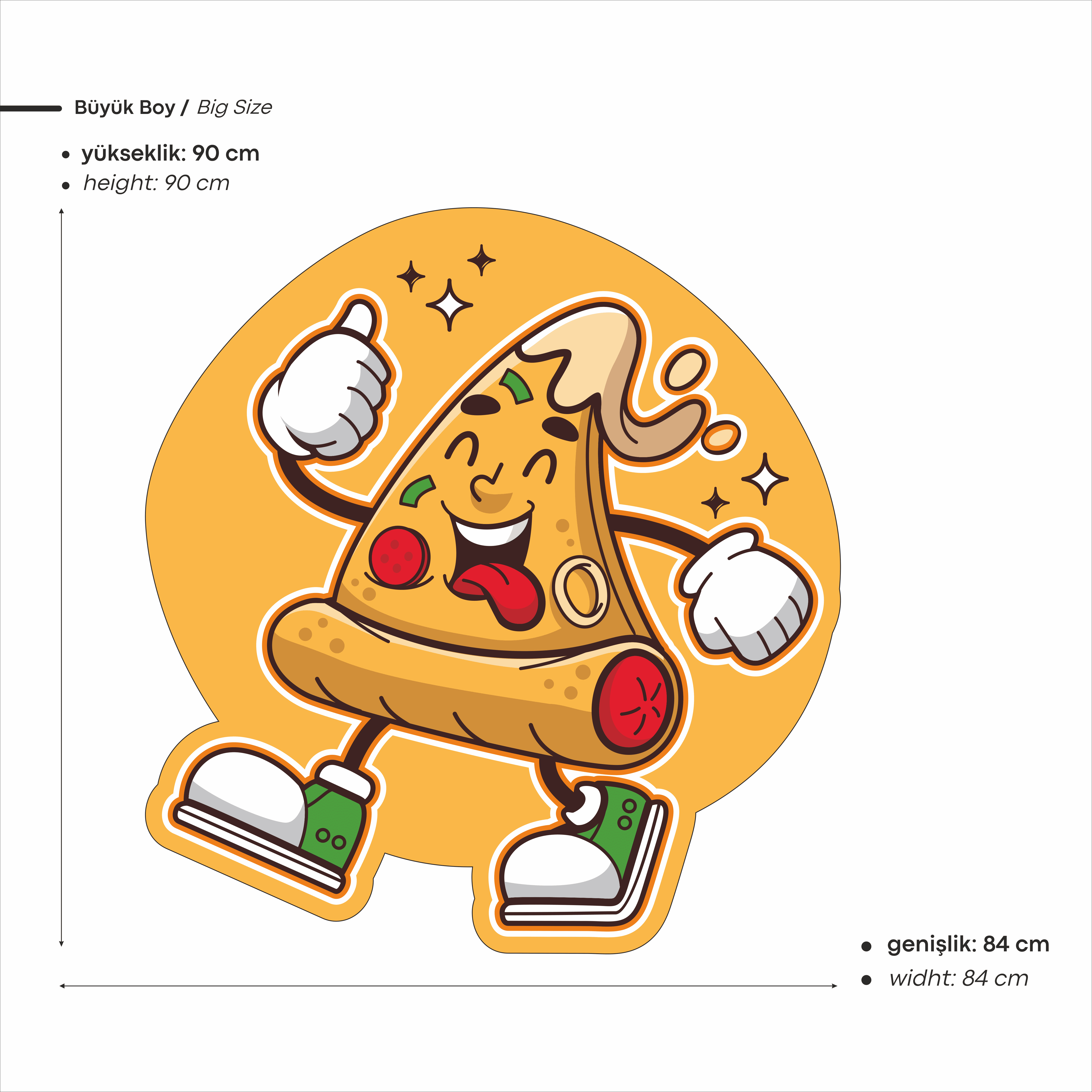 Dilim Pizza Baskılı Neon Tabela