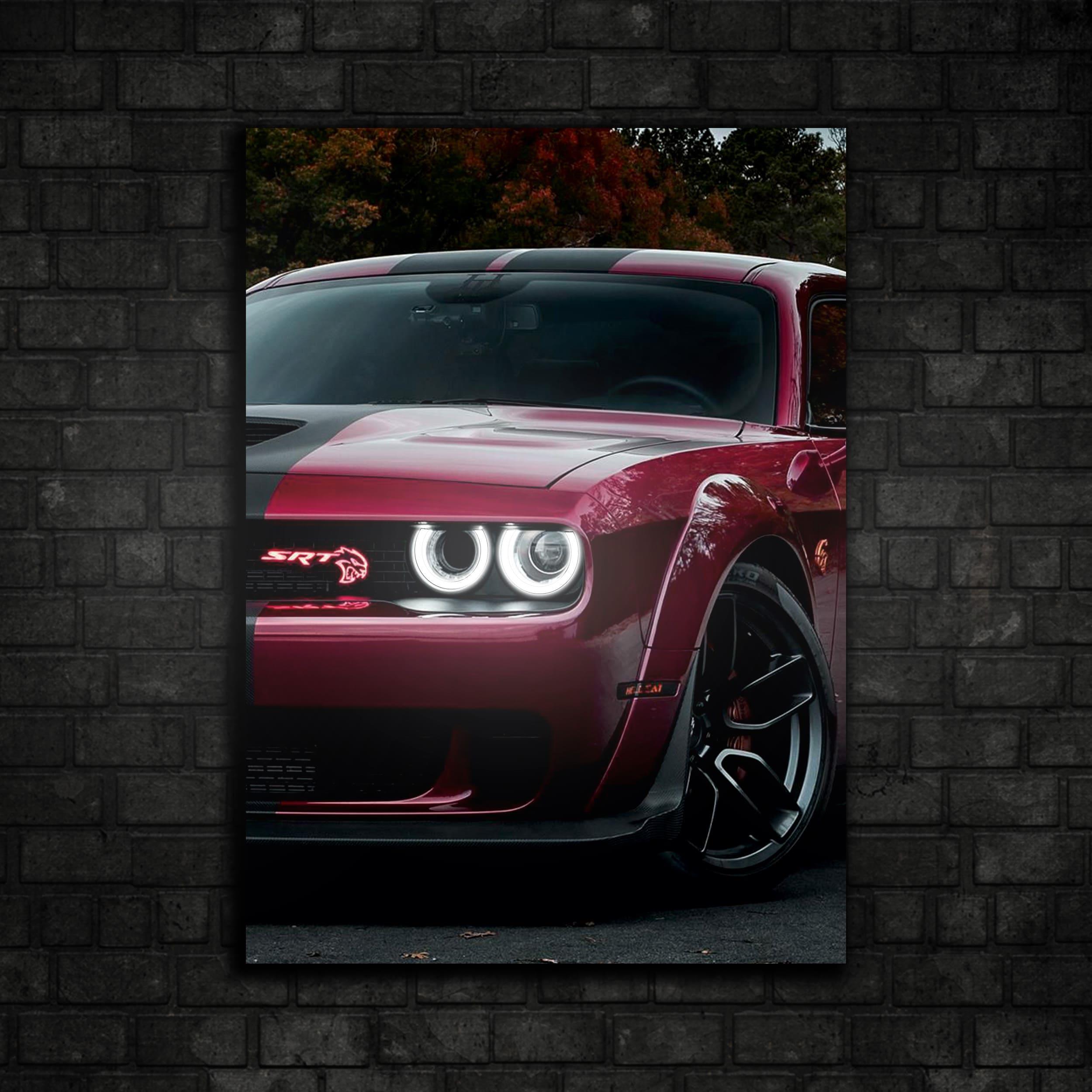 Dodge Challenger SRT Hellcat Araba Neon Tablo